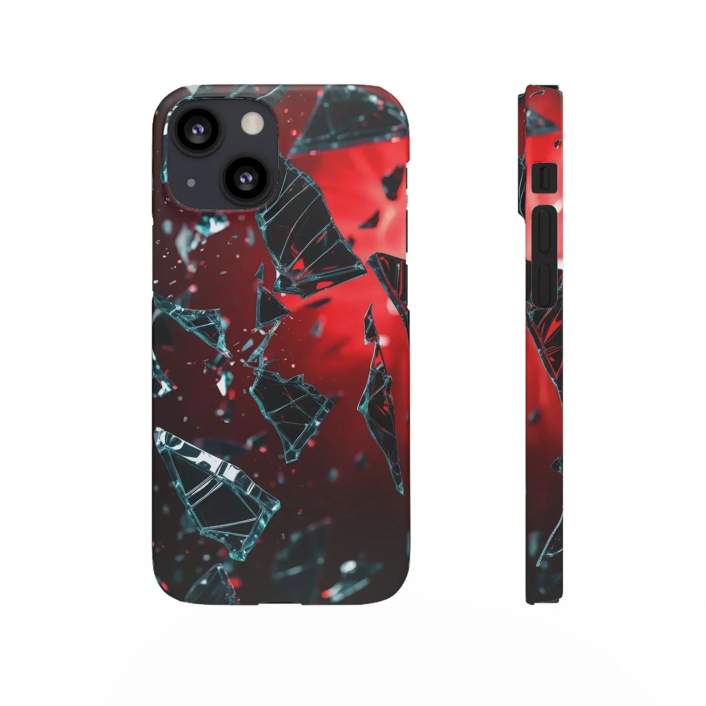 "Crimson Impact" Realistic Glass Shard Snap Phone Case for iPhone 7-16 and Samsung Galaxy S10-S24 Models - KarArmDesign