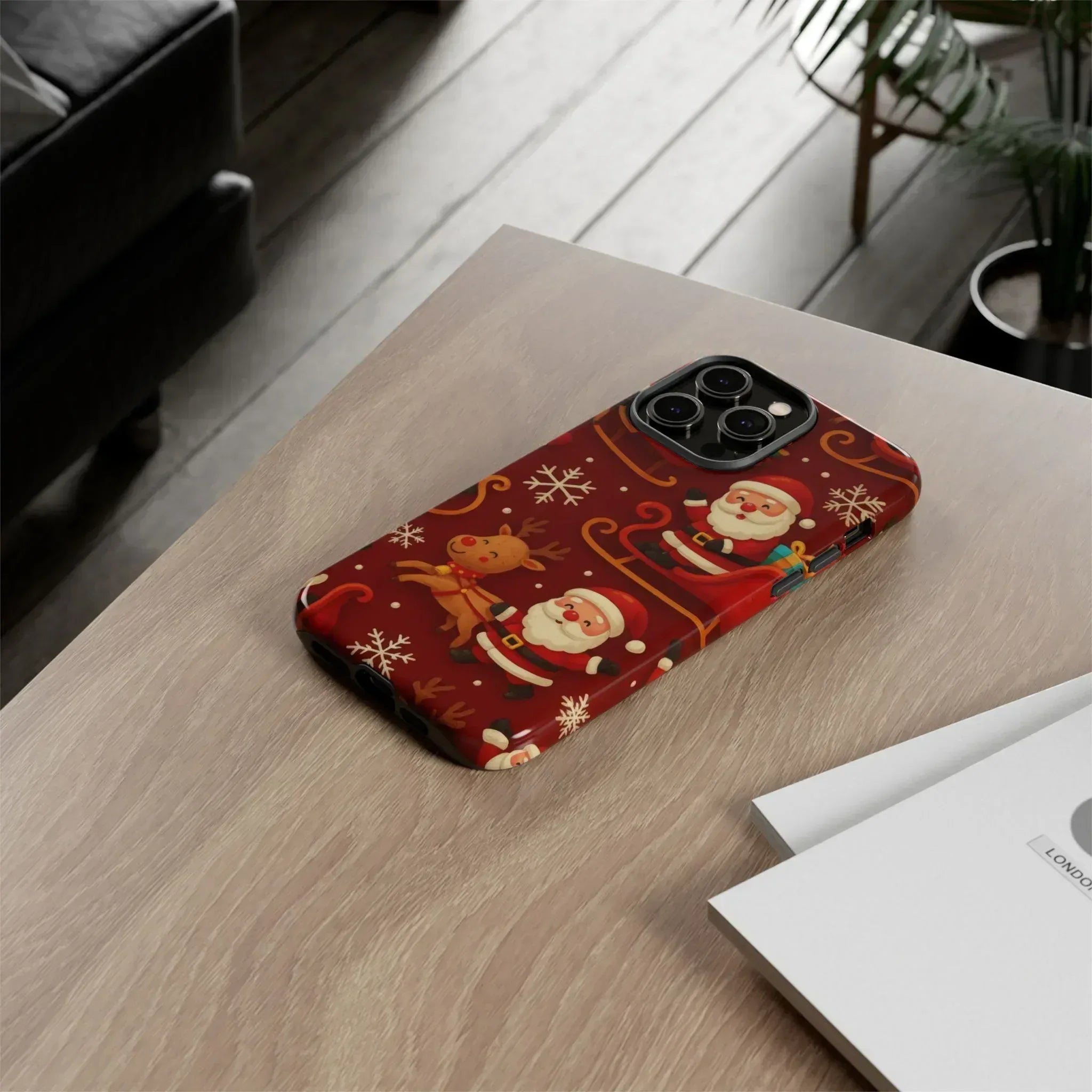 Santa Sleigh Ride Phone Case for iPhone 11-17 and Galaxy S10-S25 - KARARMDESIGN
