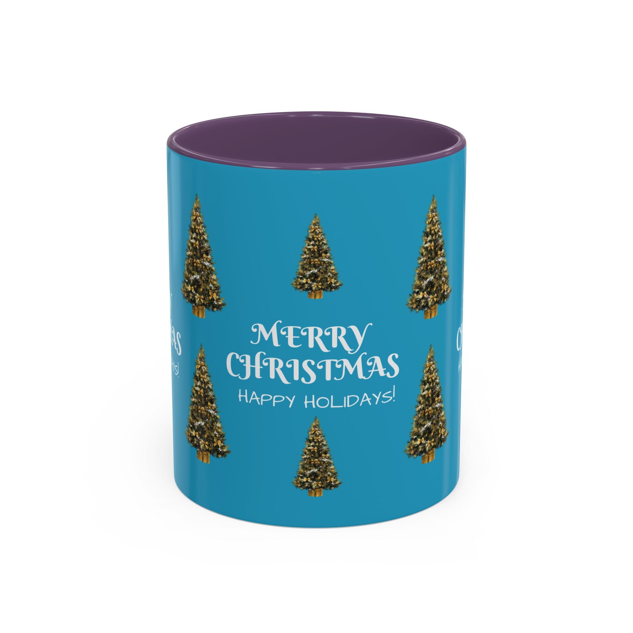 Merry Christmas and Happy Holidays Mug - Accent Coffee Mug (11, 15oz)