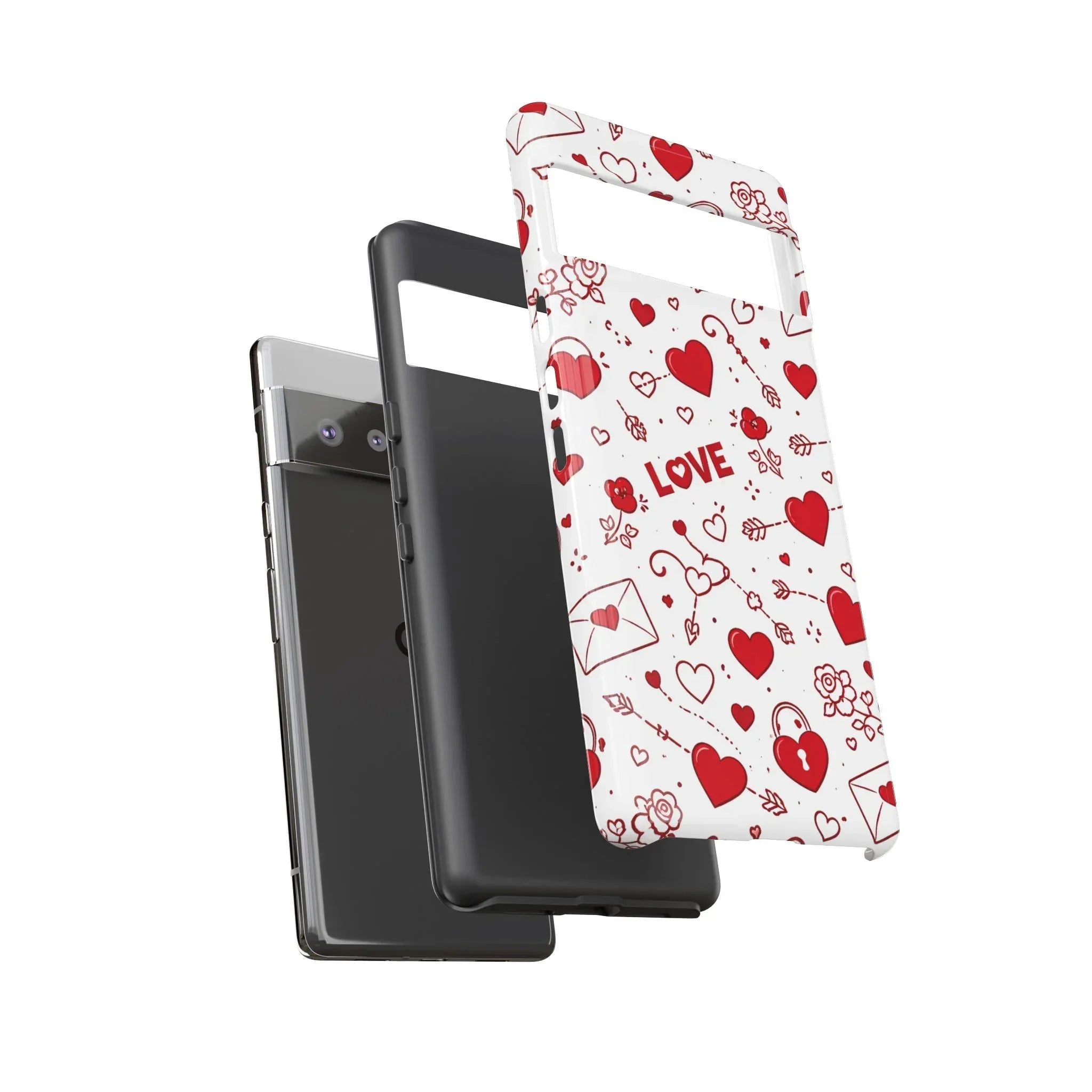 Love Doodles Valentine Phone Case for Google Pixel up to 9 - KARARMDESIGN