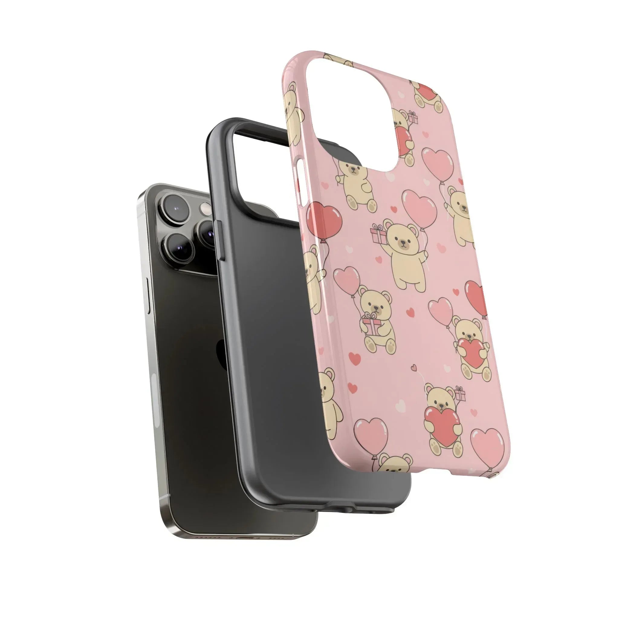 Teddy's Valentine Parade Phone Case for iPhone 11-17 and Galaxy S21-S25 - KARARMDESIGN