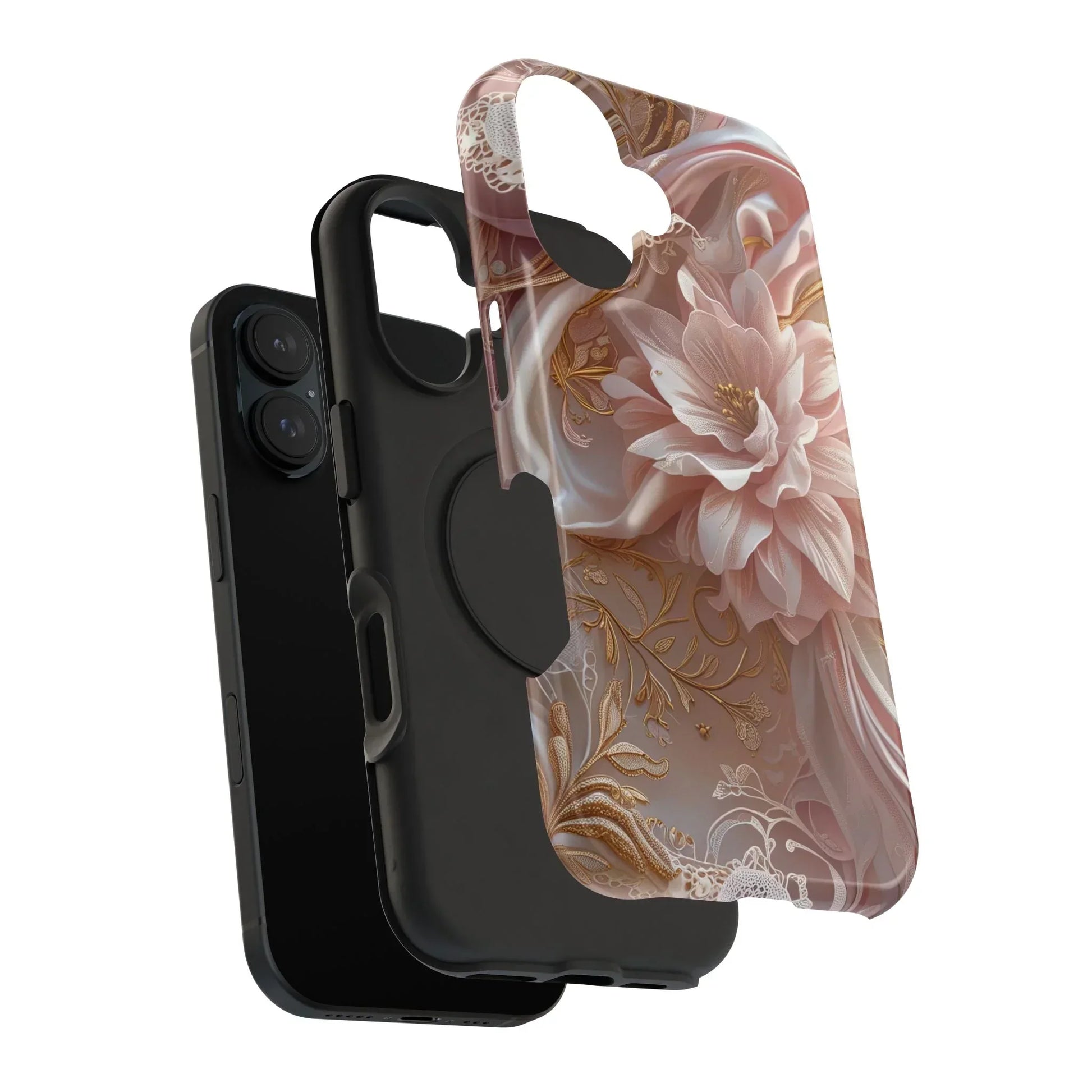 Elegant Floral Impact-Resistant Phone Case for iPhone 12-16 and Samsung Galaxy S21-S22 Models - KarArmDesign