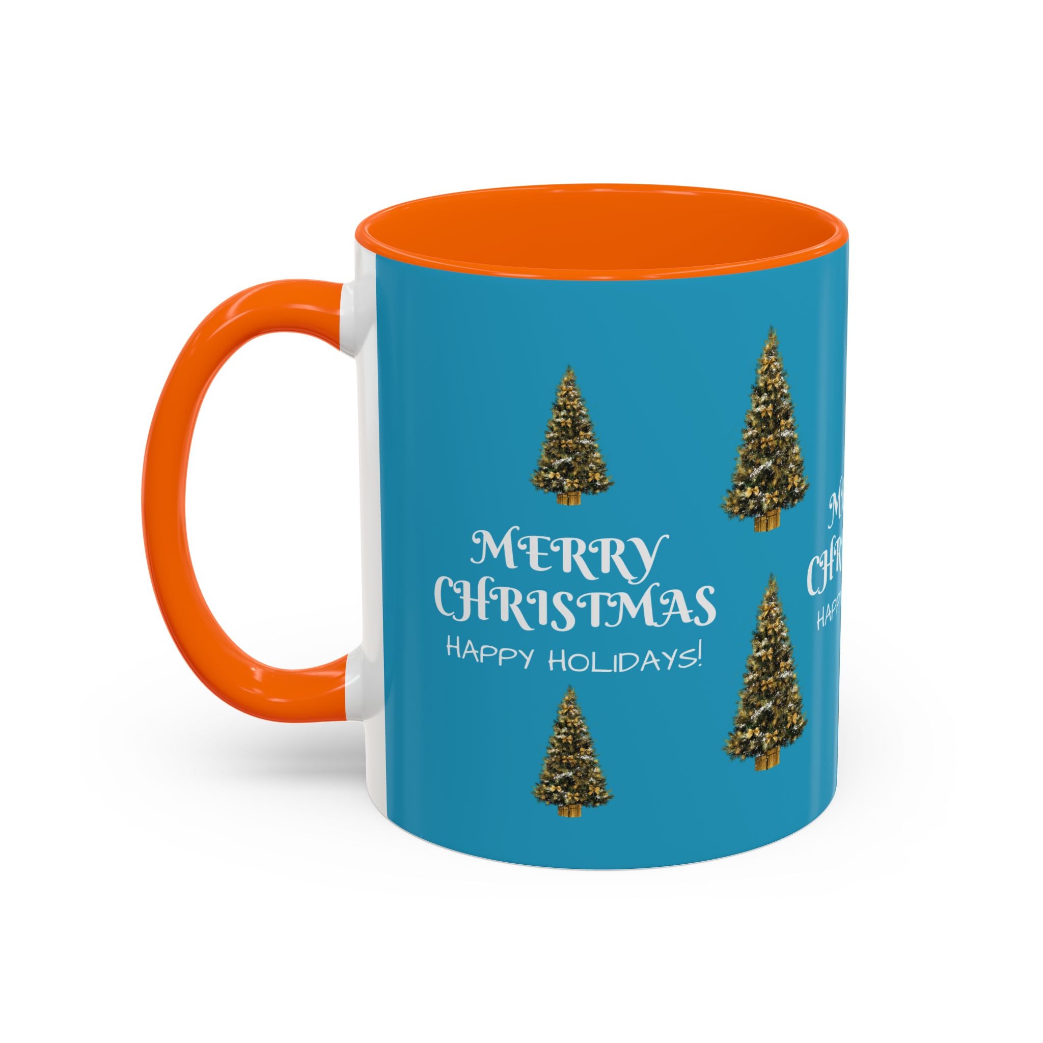 Merry Christmas and Happy Holidays Mug - Accent Coffee Mug (11, 15oz)