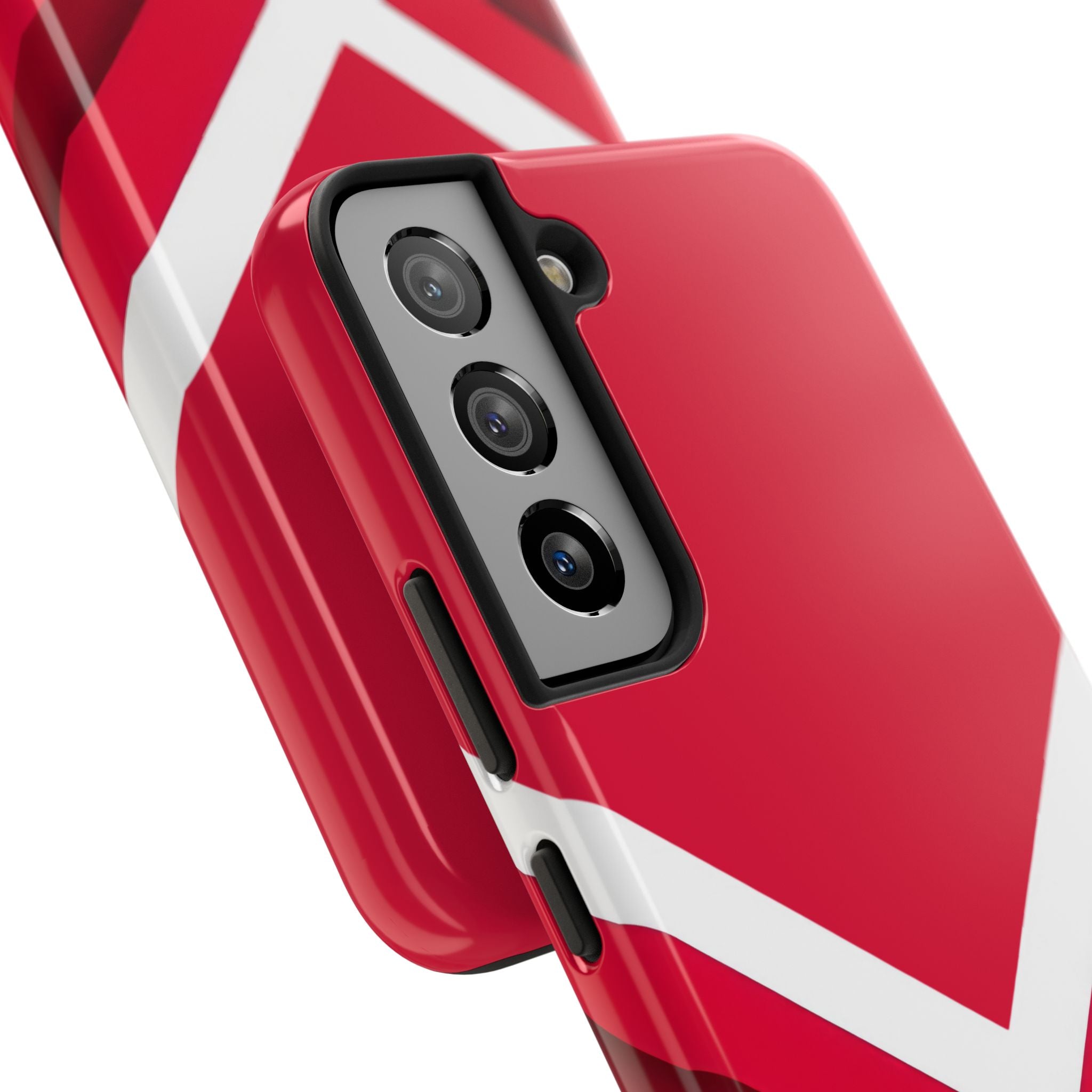 Red Chevron Armor Phone Case for iPhone 11–16 & Galaxy S21–S24