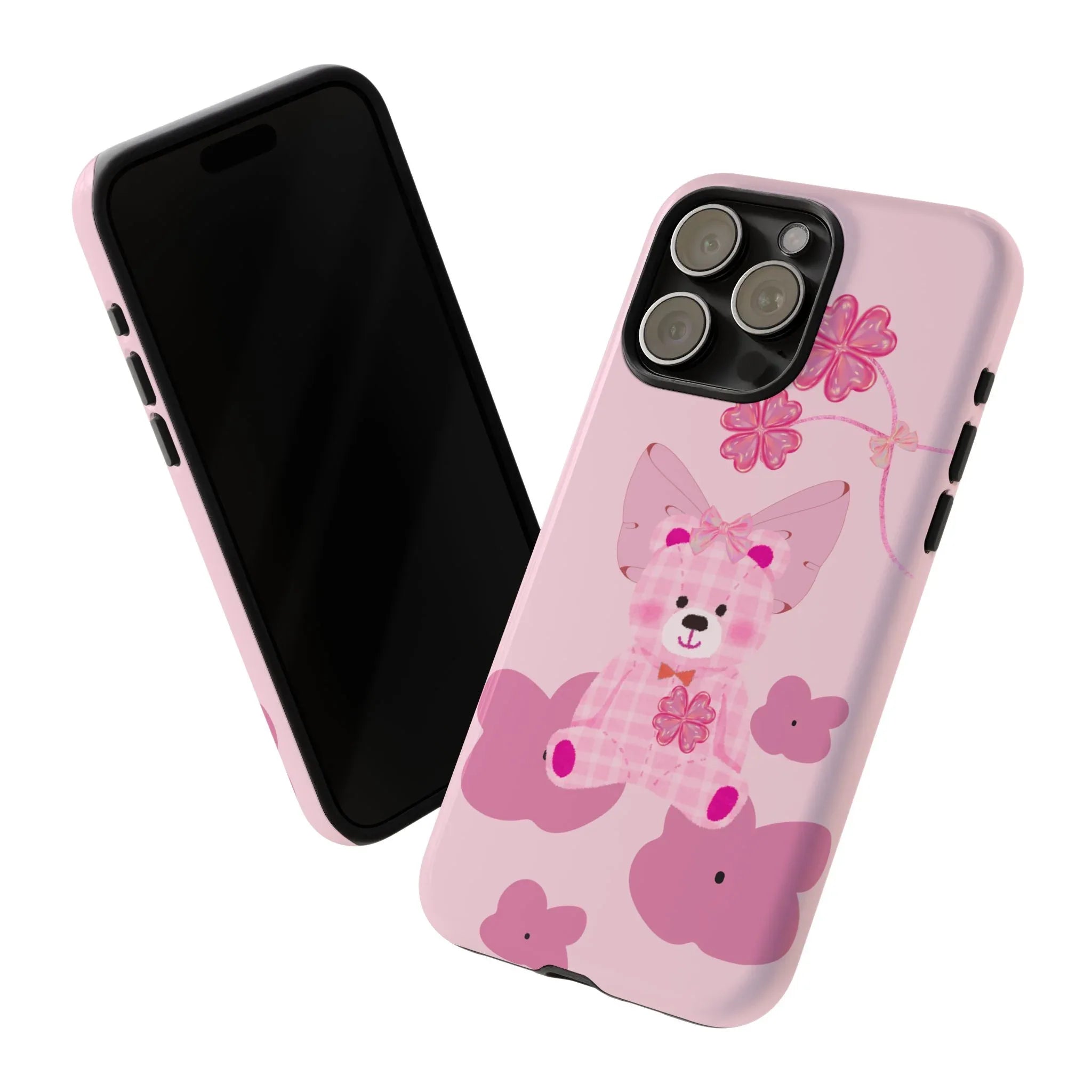 Pink Teddy Bear Phone Cases for iPhone, Pixel and Galaxy - KARARMDESIGN