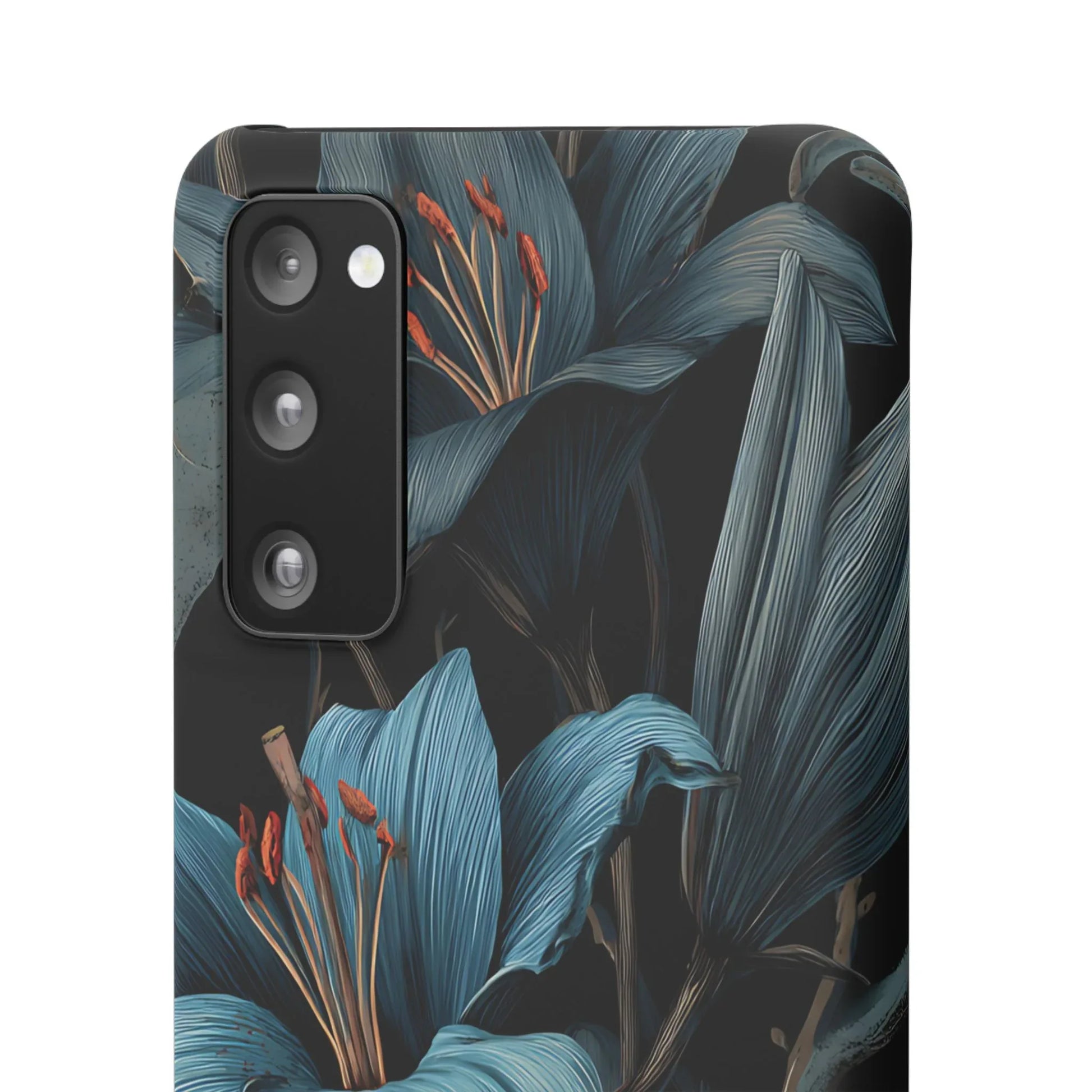 Blue Lily Floral Phone Case for iPhone 11-17 and Galaxy S20-S25 - KARARMDESIGN