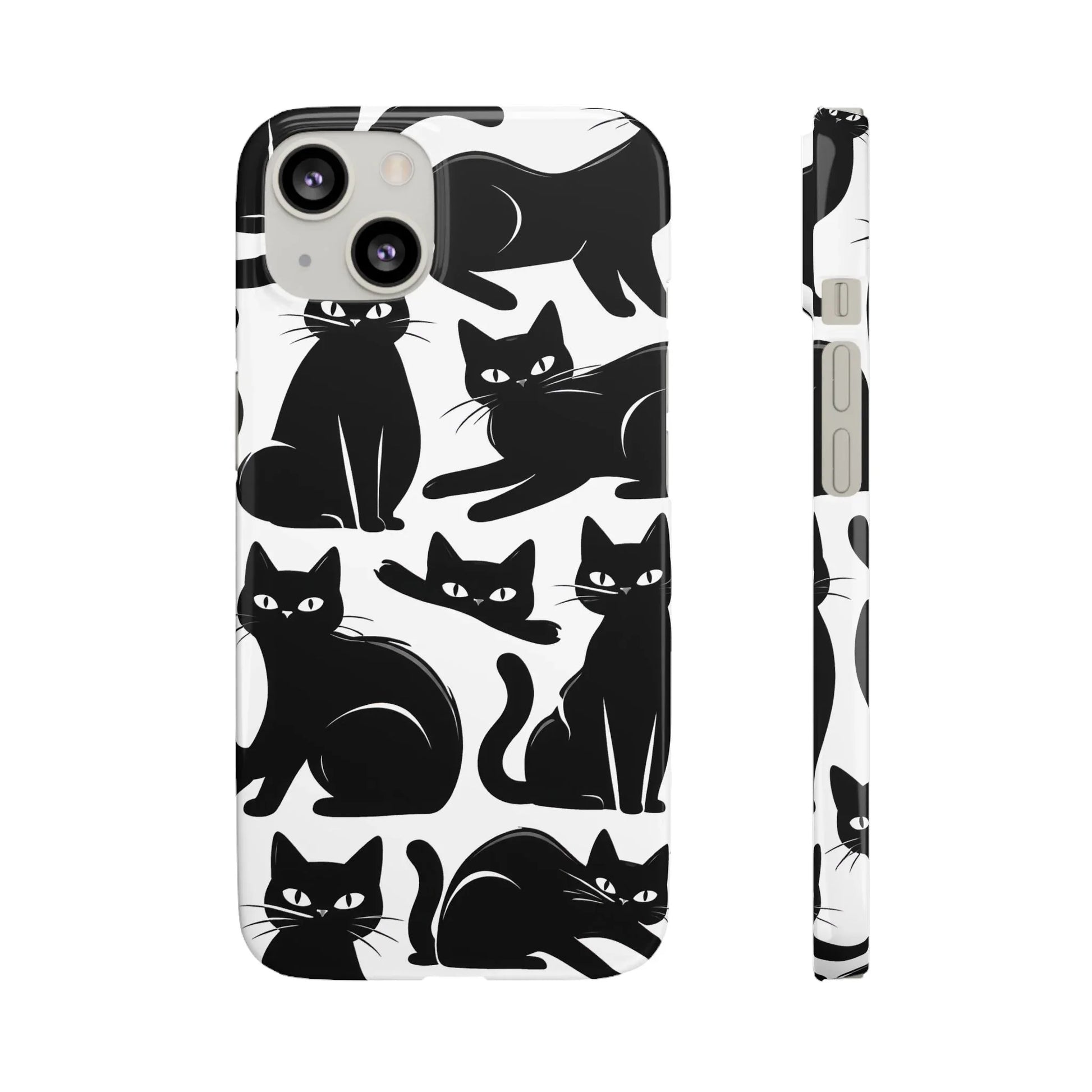 Black Cats Phone Case for iPhone 11-17 and Galaxy S20-S25 - KARARMDESIGN