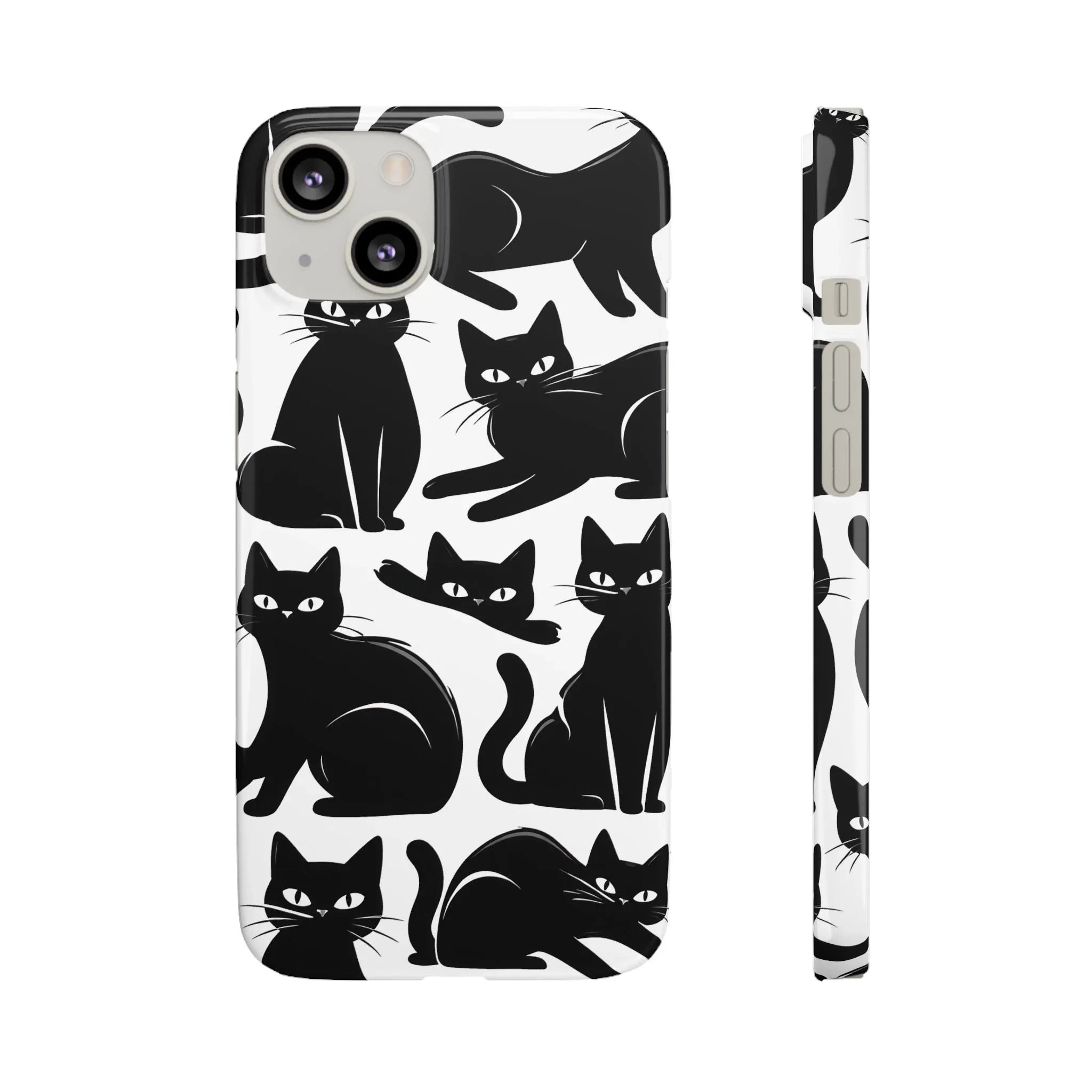 Black Cats Phone Case for iPhone 11-17 and Galaxy S20-S25 - KARARMDESIGN