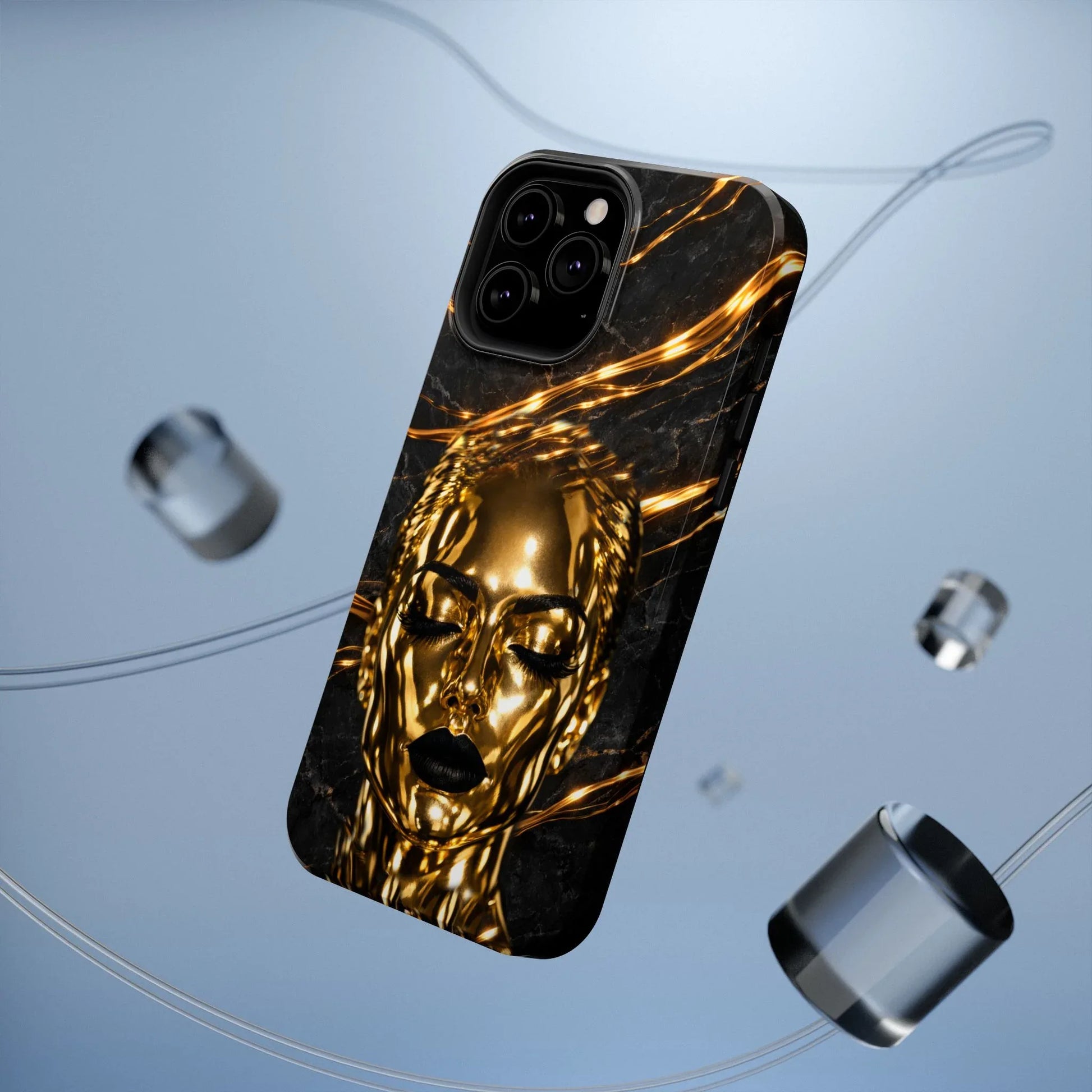 Luxury Gold Portrait Phone Case for iPhone 11-17 and Galaxy S21-S25 - KARARMDESIGN
