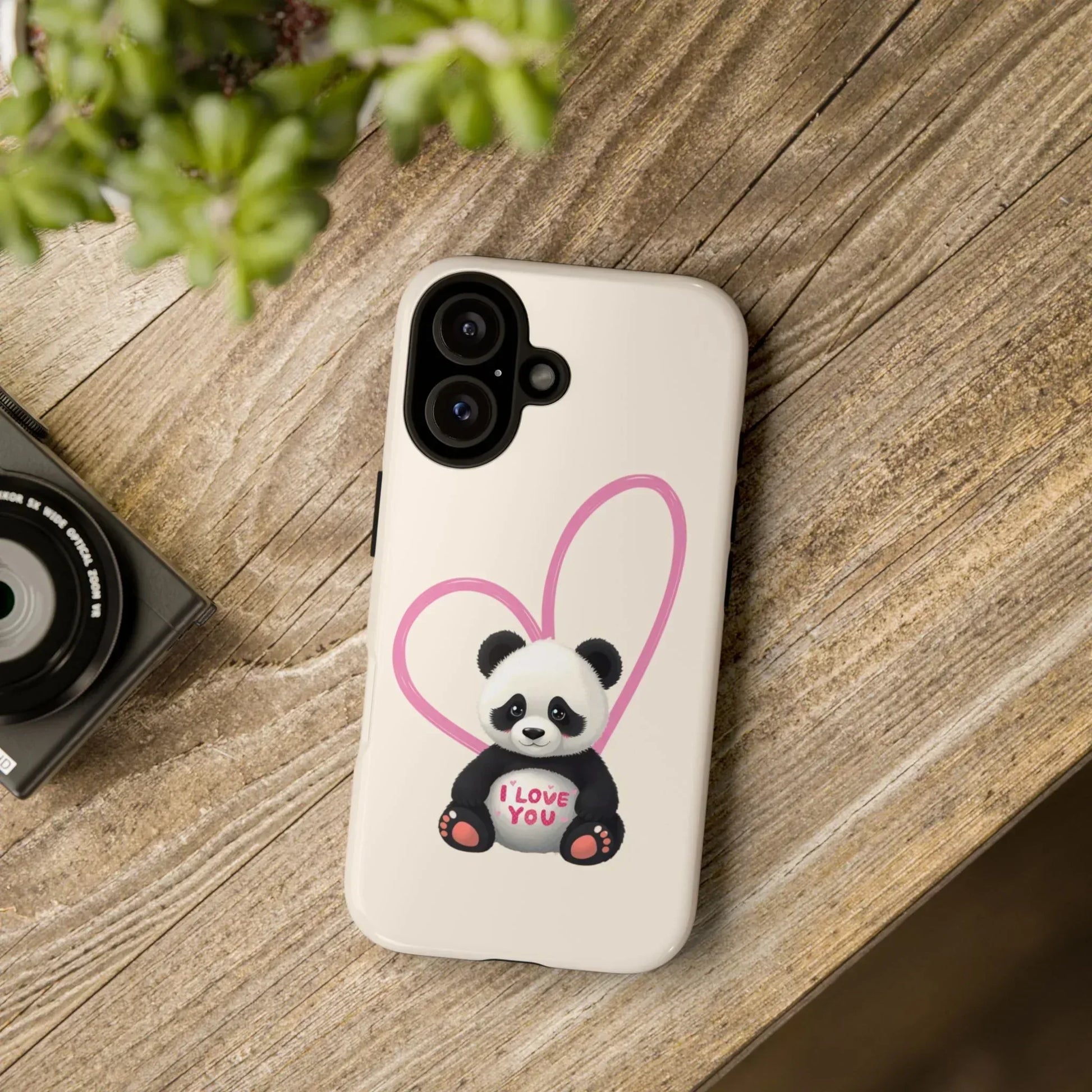 Cute Panda Heart Love Phone Case for iPhone 8-16 - KARARMDESIGN