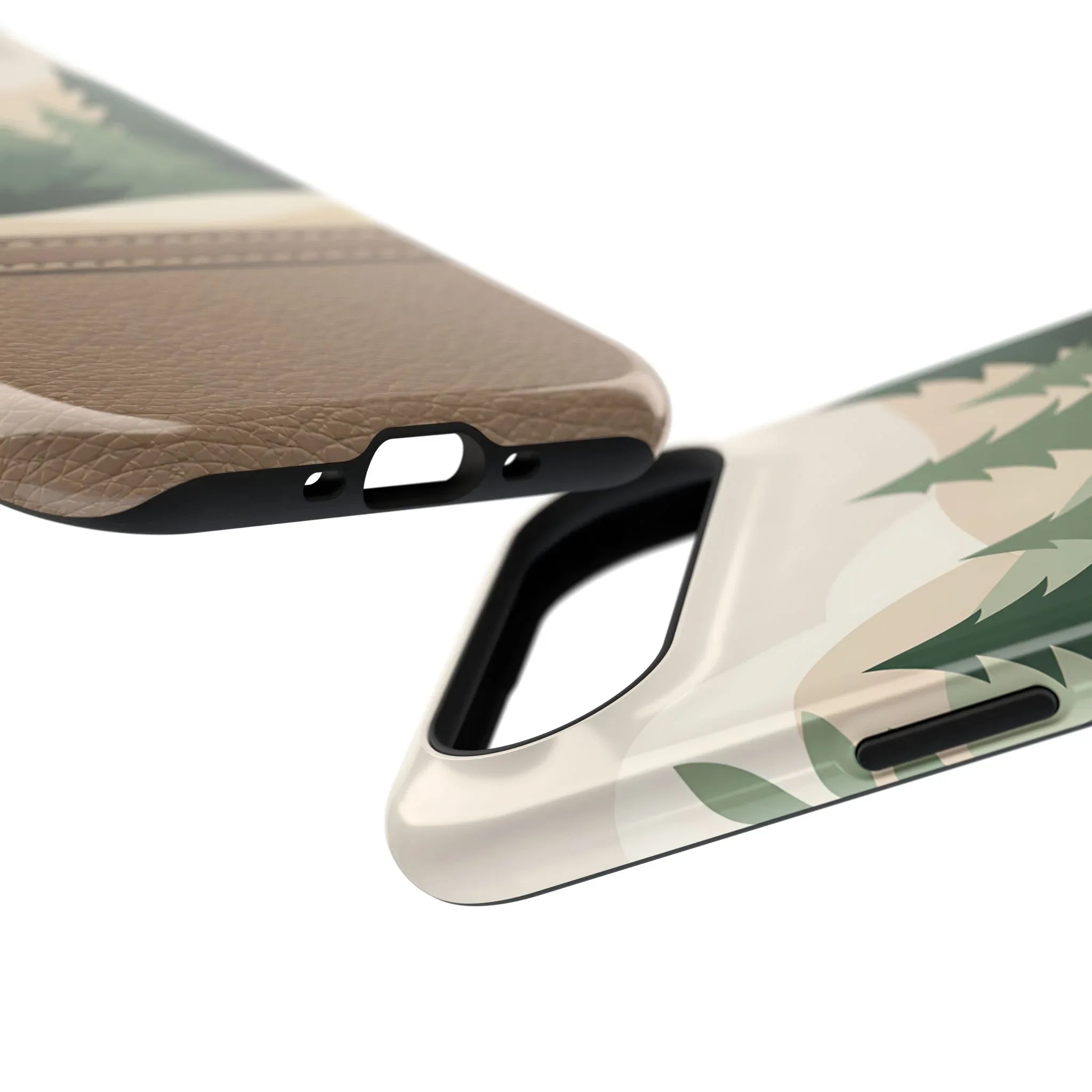 Forest Leather Phone Case for iPhone 11-17 and Galaxy S21-S25 - KARARMDESIGN
