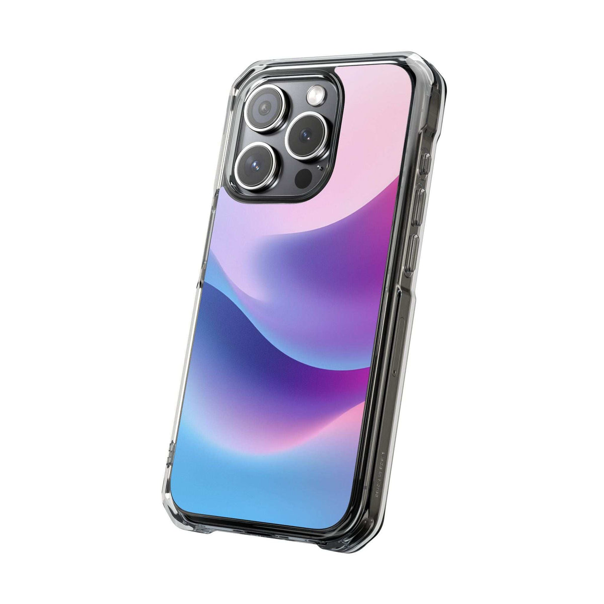 Pastel wave phone case with clear bumper edges and camera cutout protection