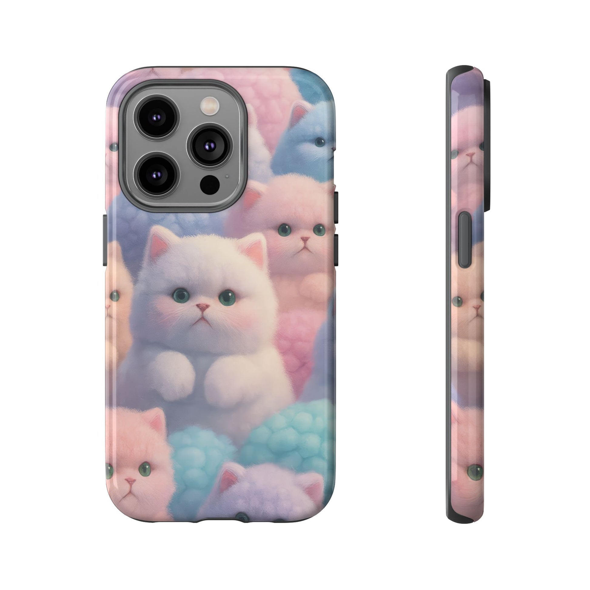 Pastel Kitten Phone Case for iPhone 8-17 and Samsung Galaxy S10-S25 Models - KARARMDESIGN