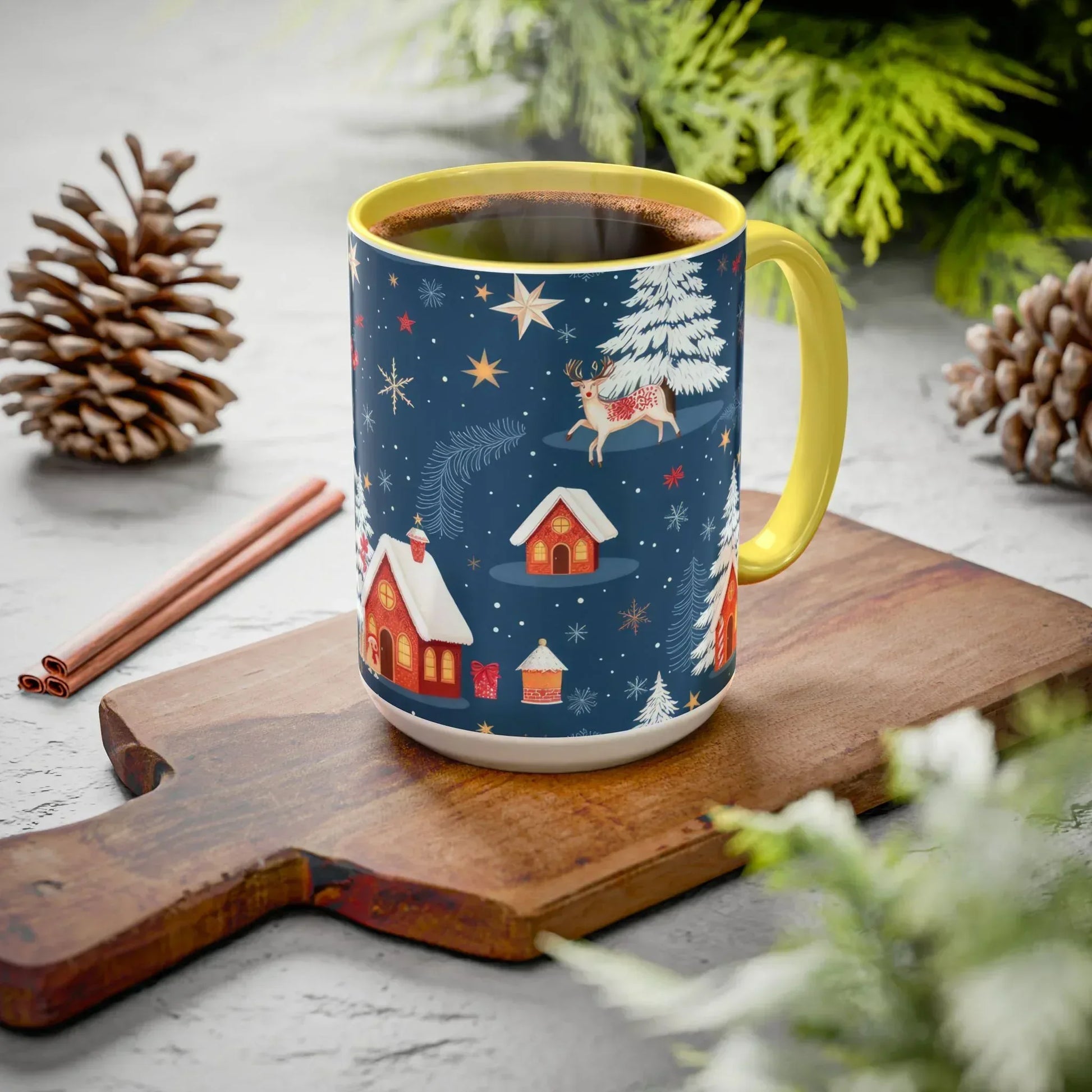 Dark Blue Christmas Mug - Colorful Mugs (11oz, 15oz) - KARARMDESIGN