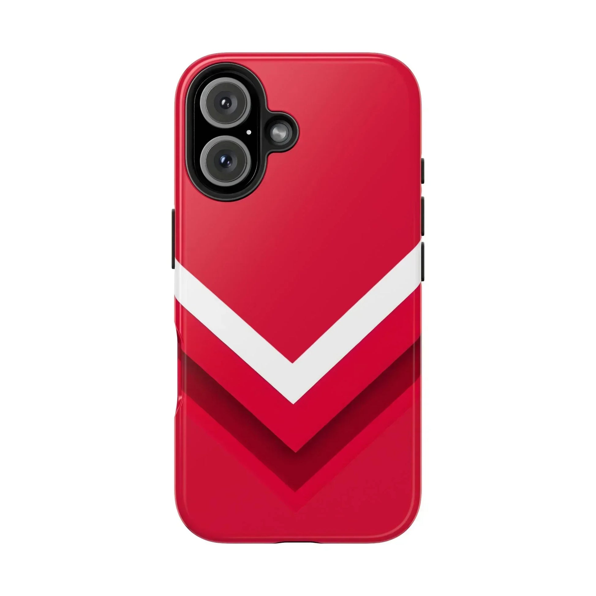 Red Chevron Armor Phone Case for iPhone 11–16 & Galaxy S21–S24 - KARARMDESIGN