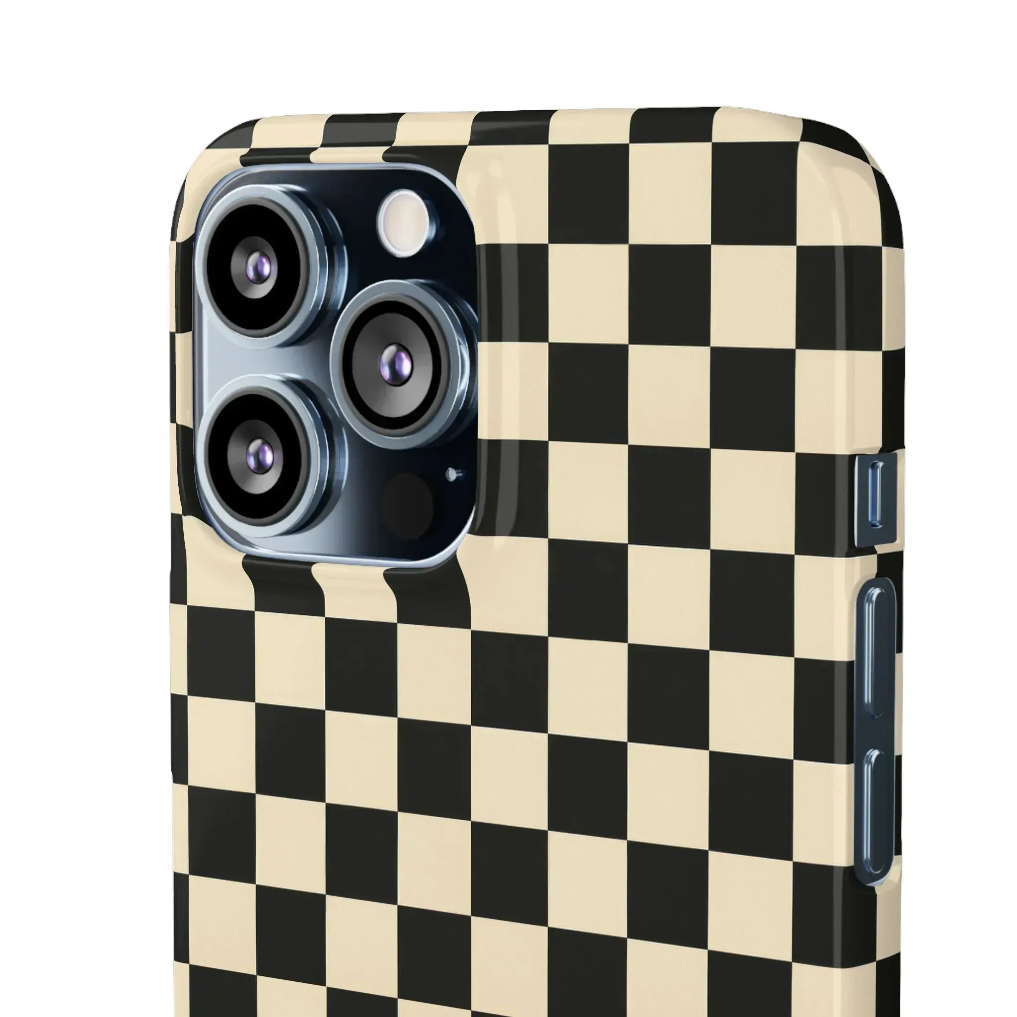 Stylish Matte Checker Phone Case for iPhone 11-17 and Galaxy S20-S25 - KARARMDESIGN