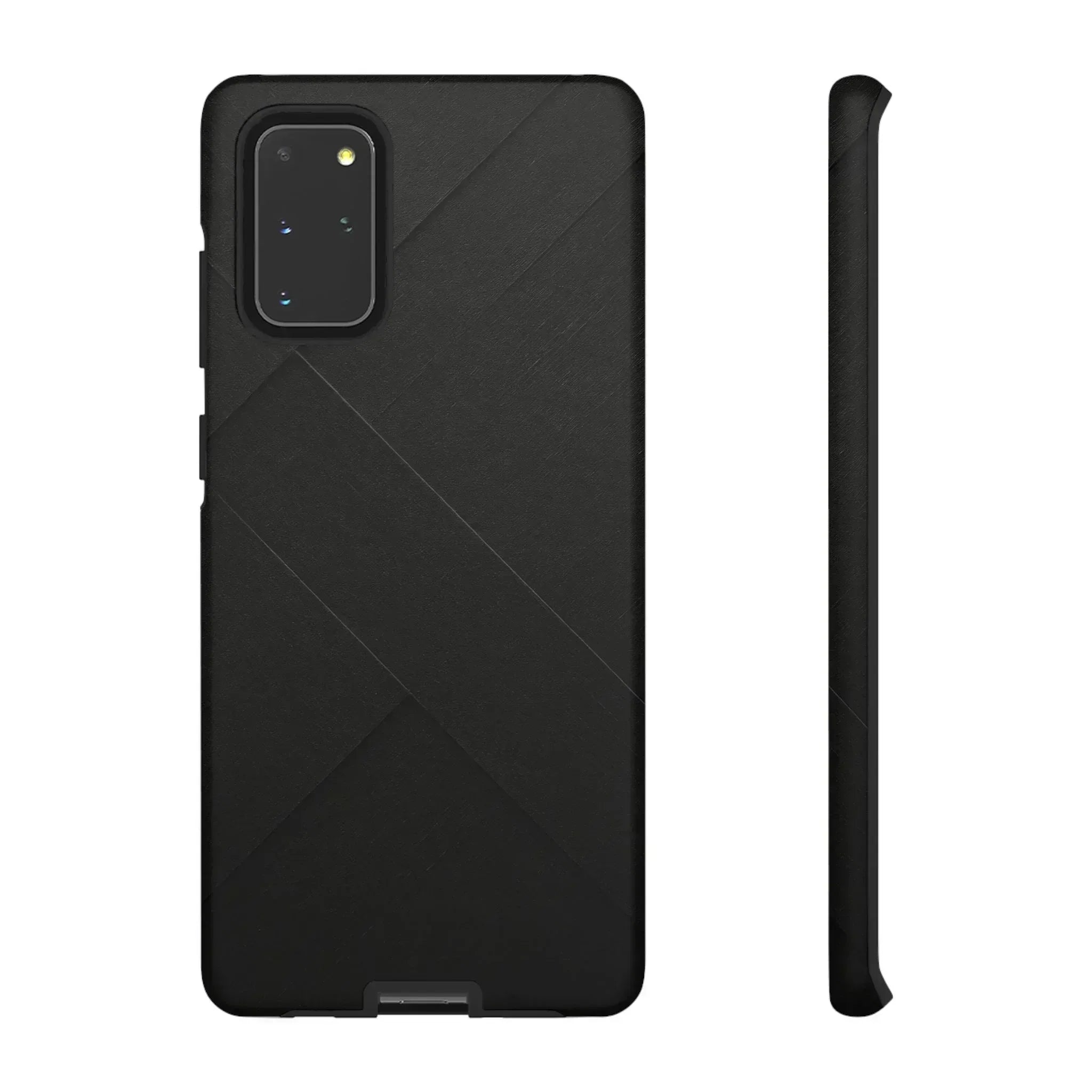 Matte Black Diagonal Line Phone Case for iPhone 8-16 and Galaxy S10-S25 - KARARMDESIGN