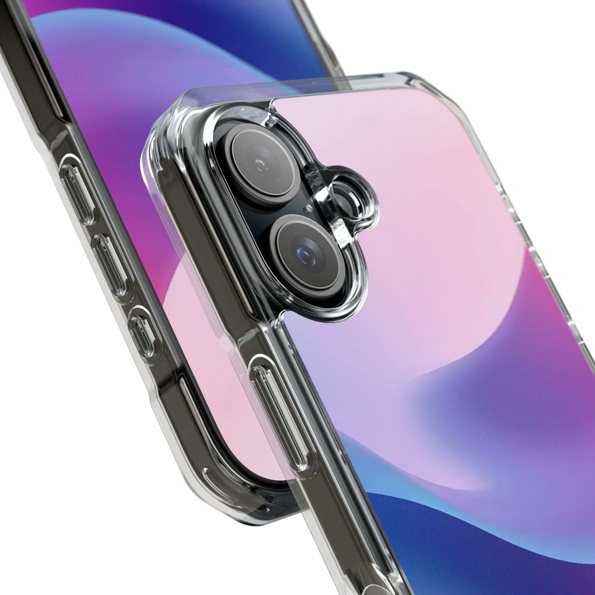Pastel wave phone case with clear bumper, reinforced camera guard and cutouts