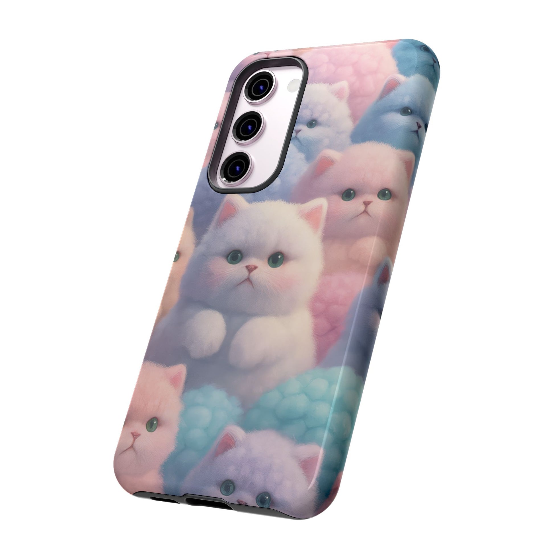 Pastel Kitten Phone Case for iPhone 8-17 and Samsung Galaxy S10-S25 Models - KARARMDESIGN