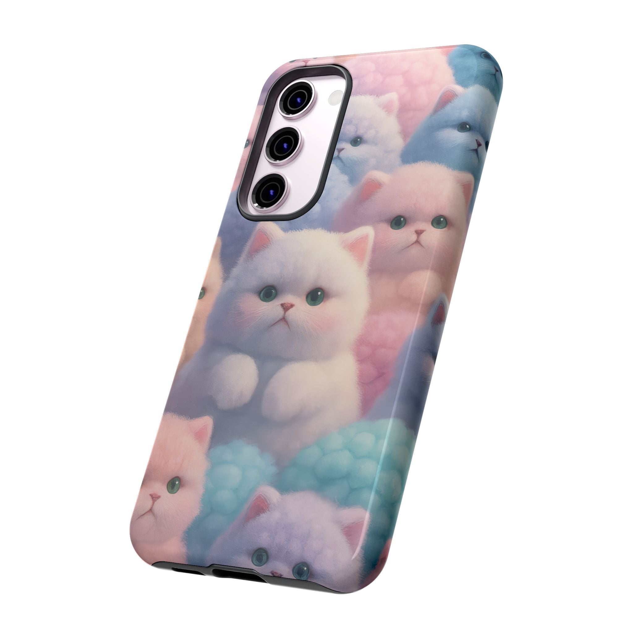 Pastel Kitten Phone Case for iPhone 8-17 and Samsung Galaxy S10-S25 Models - KARARMDESIGN