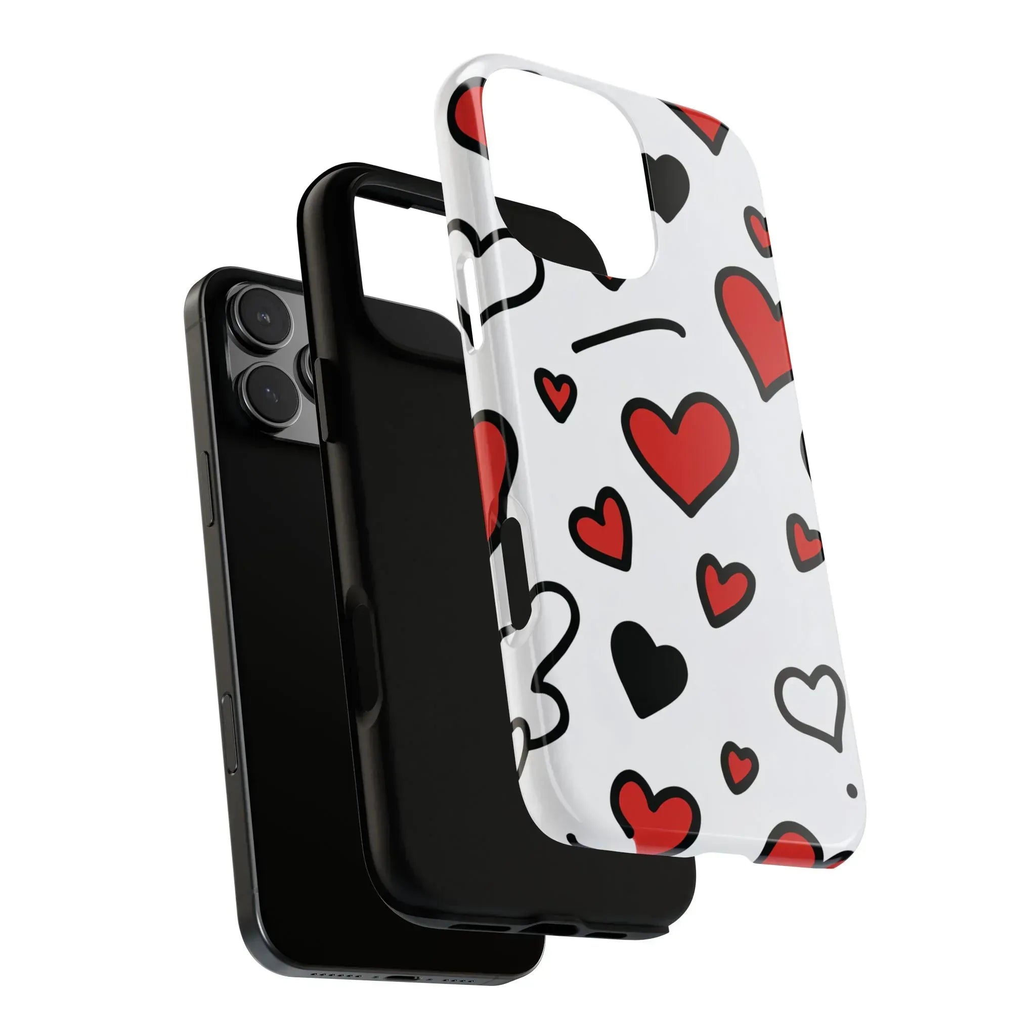 Scattered Hearts Phone Case for iPhone 11-17 and Galaxy S10-S25 - KARARMDESIGN