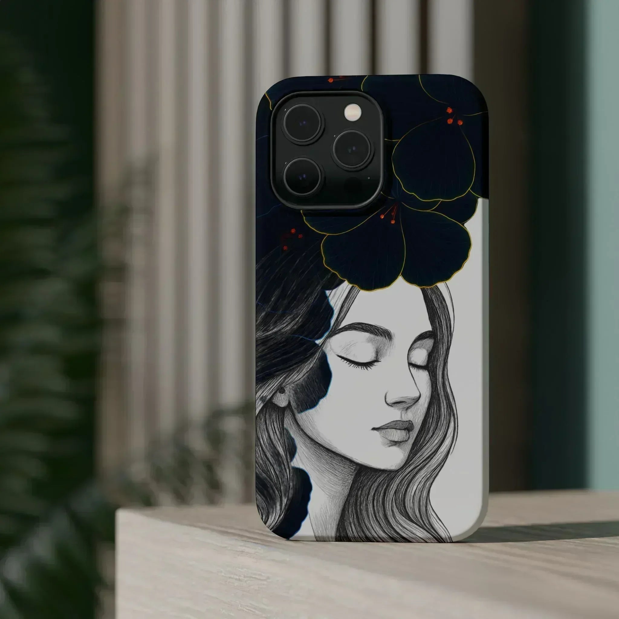 Dark Floral Elegance Phone Case for iPhone 13-16 - KARARMDESIGN