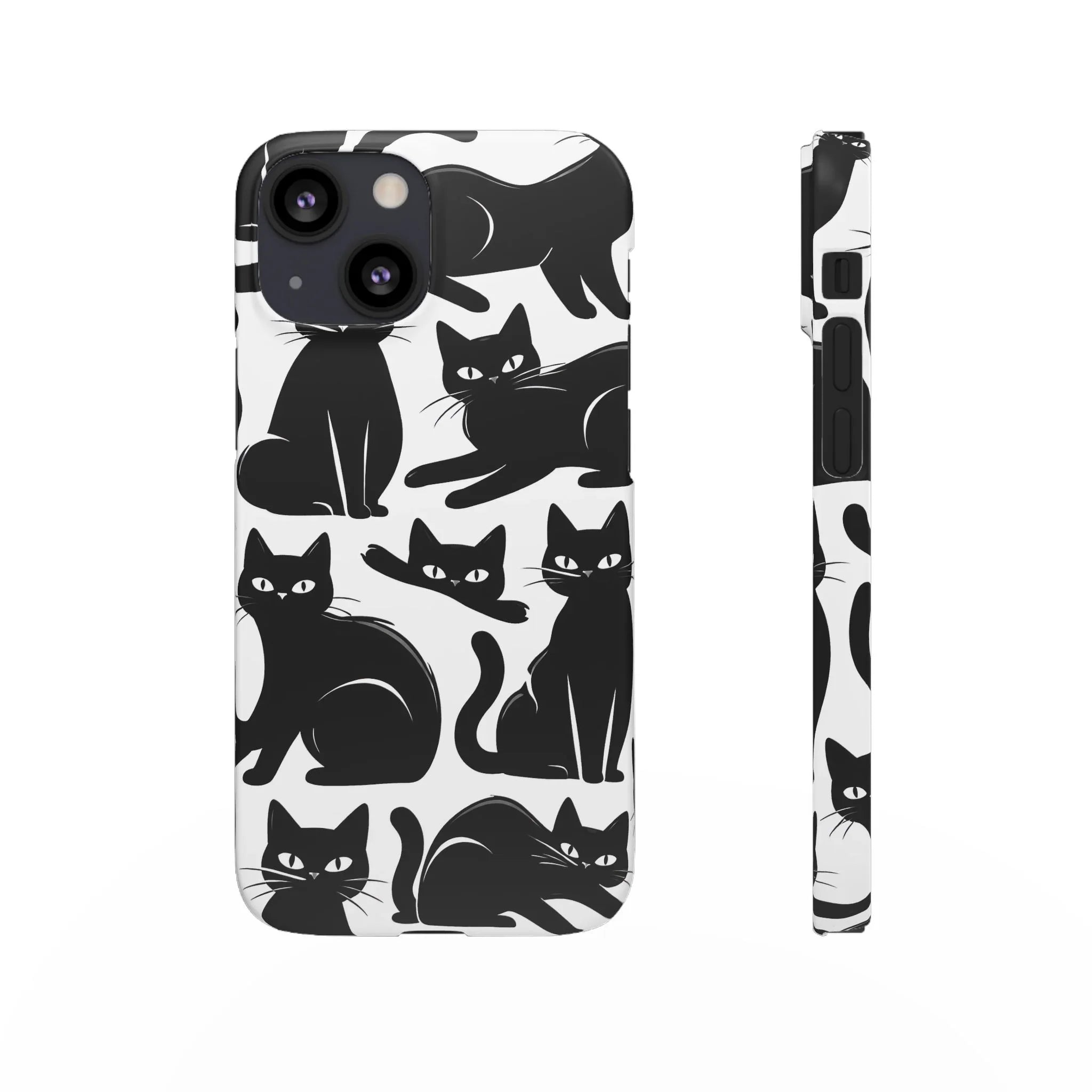 Black Cats Phone Case for iPhone 11-17 and Galaxy S20-S25 - KARARMDESIGN