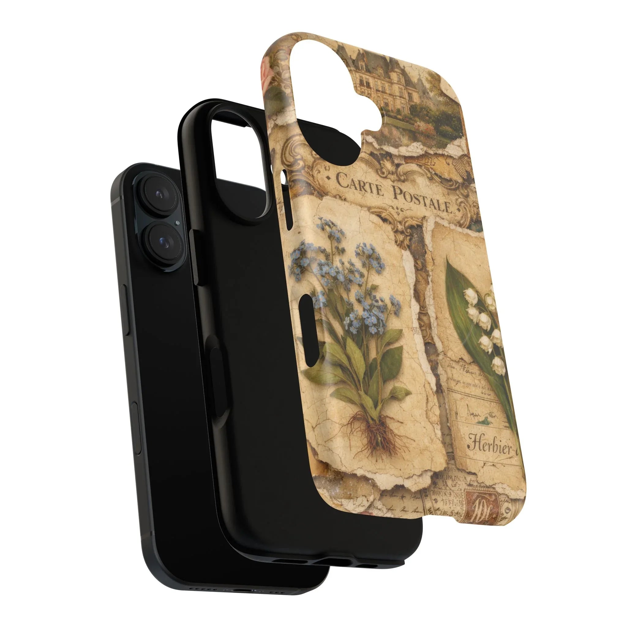 Vintage Botanical Postcard Phone Case for iPhone 13-17 - KARARMDESIGN