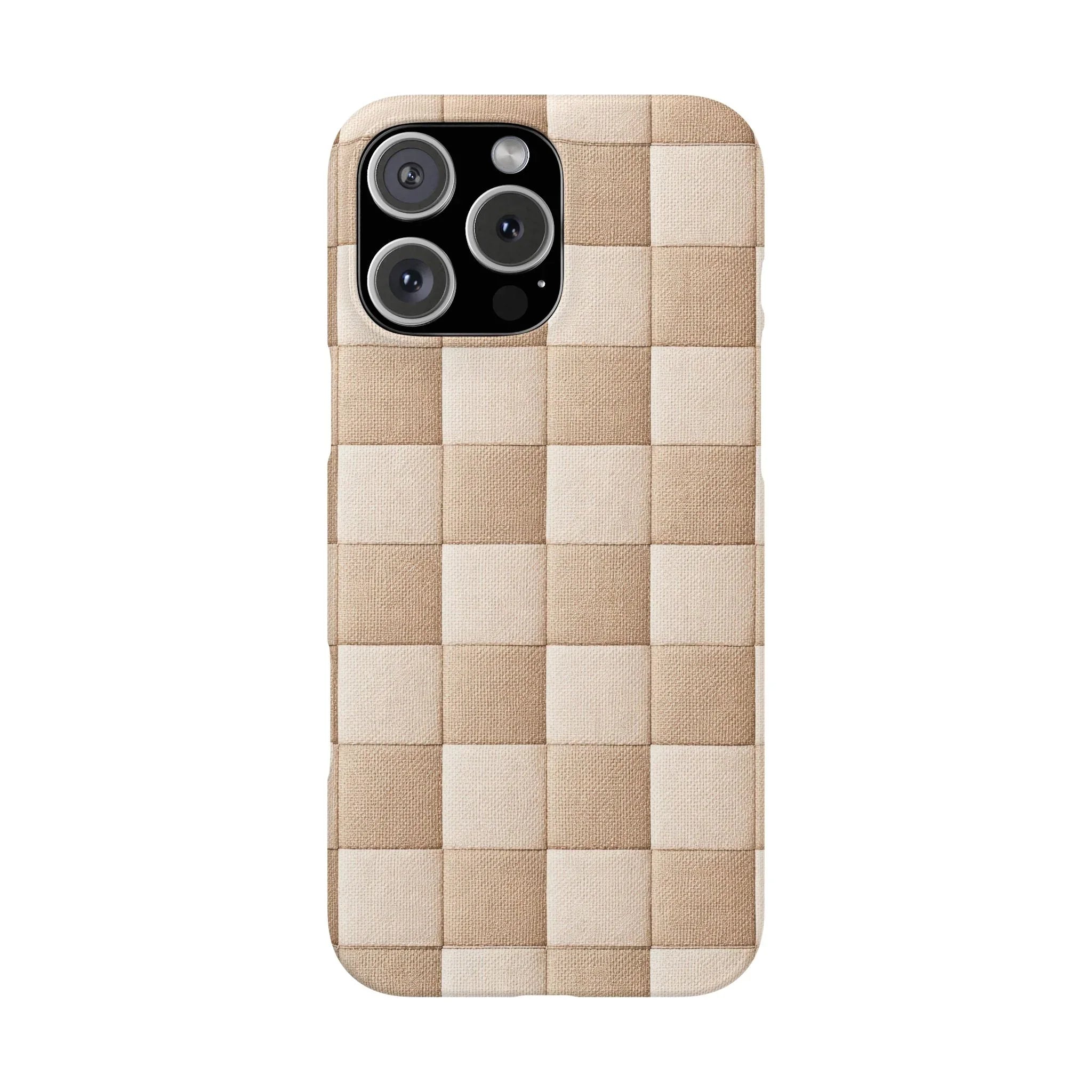 Beige Woven Phone Case for iPhone 11-17 and Galaxy S20-S25 - KARARMDESIGN