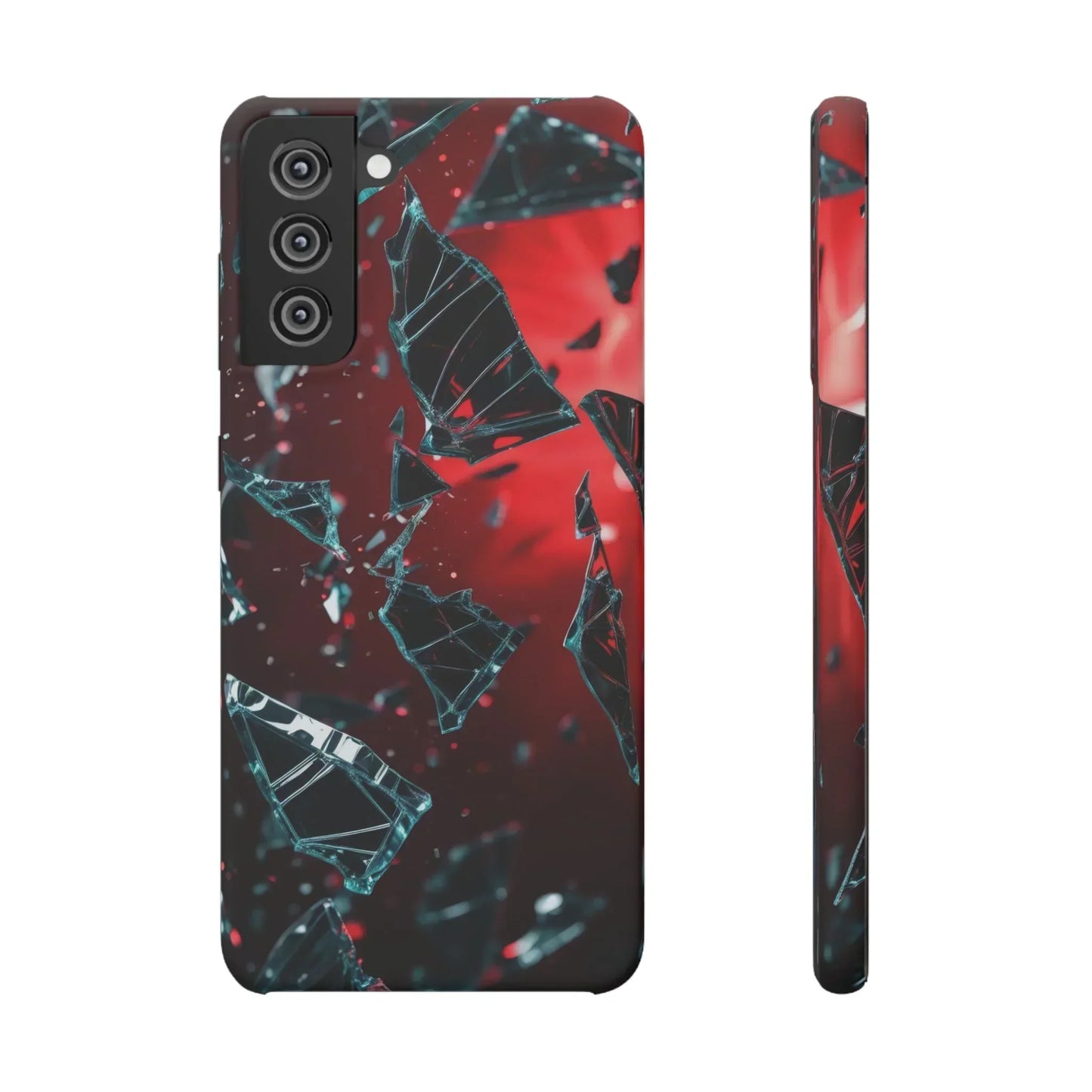 "Crimson Impact" Realistic Glass Shard Snap Phone Case for iPhone 7-16 and Samsung Galaxy S10-S24 Models - KarArmDesign