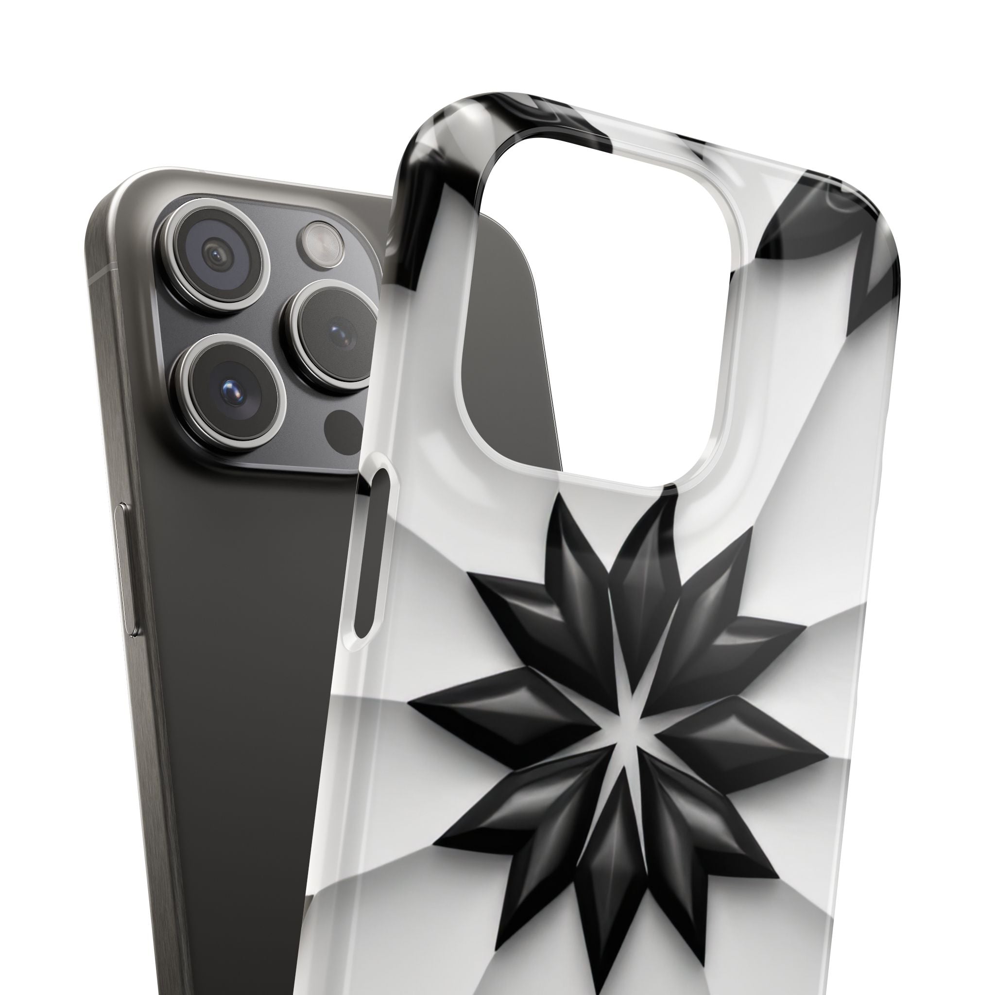 Black & White Geometric Snap Case for iPhone & Samsung Galaxy