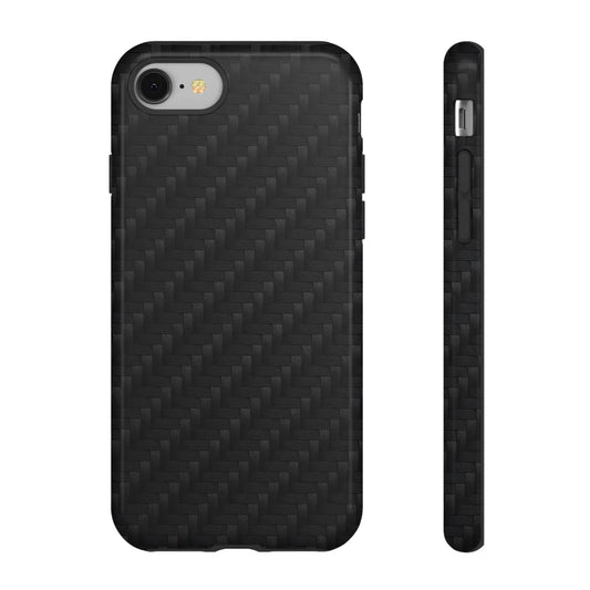 Black Carbon Phone Case Tough Case for iPhone 8-16 and Google Pixel up to 9 Models - KarArmDesign