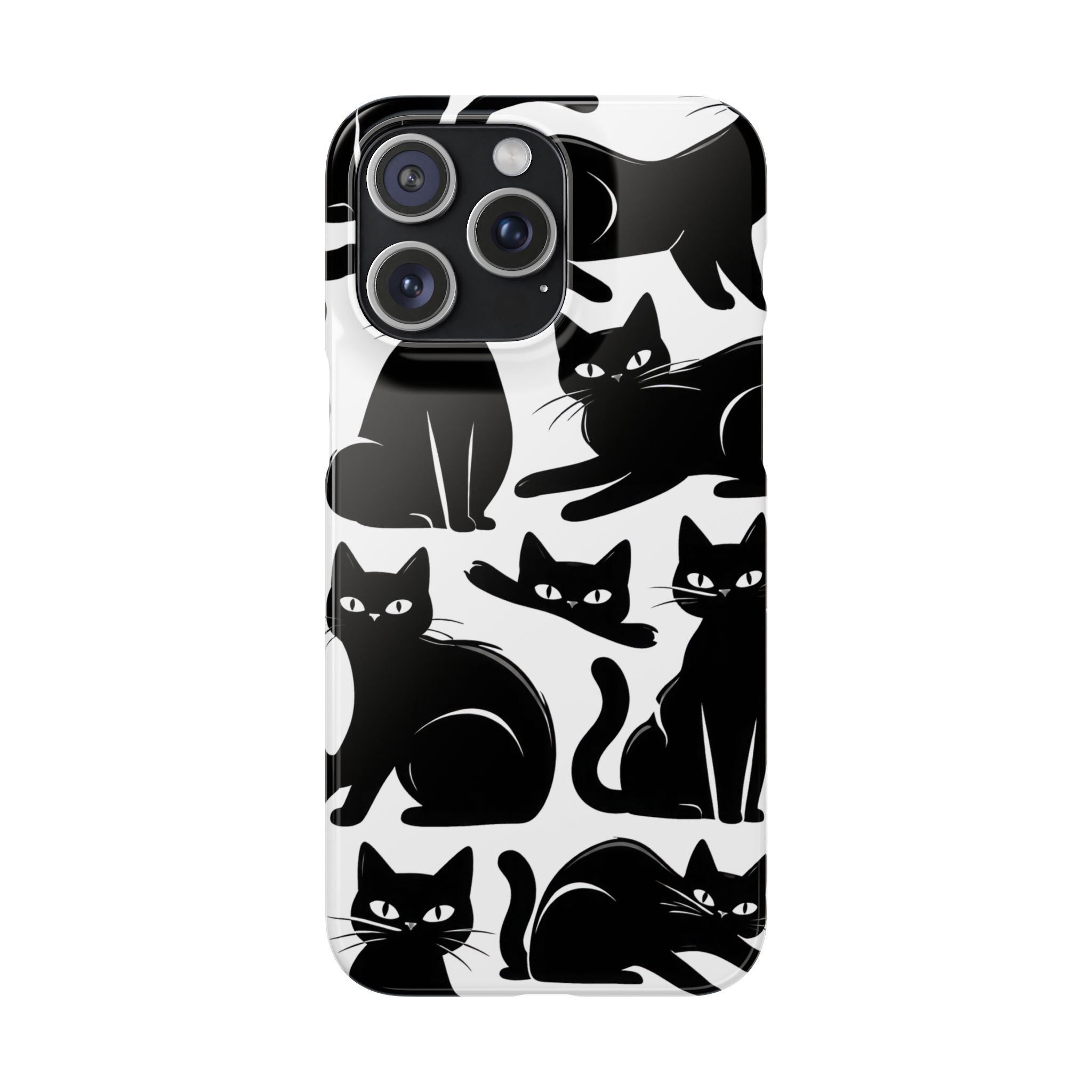 Black Cats Phone Case for iPhone 11-17 and Galaxy S20-S26