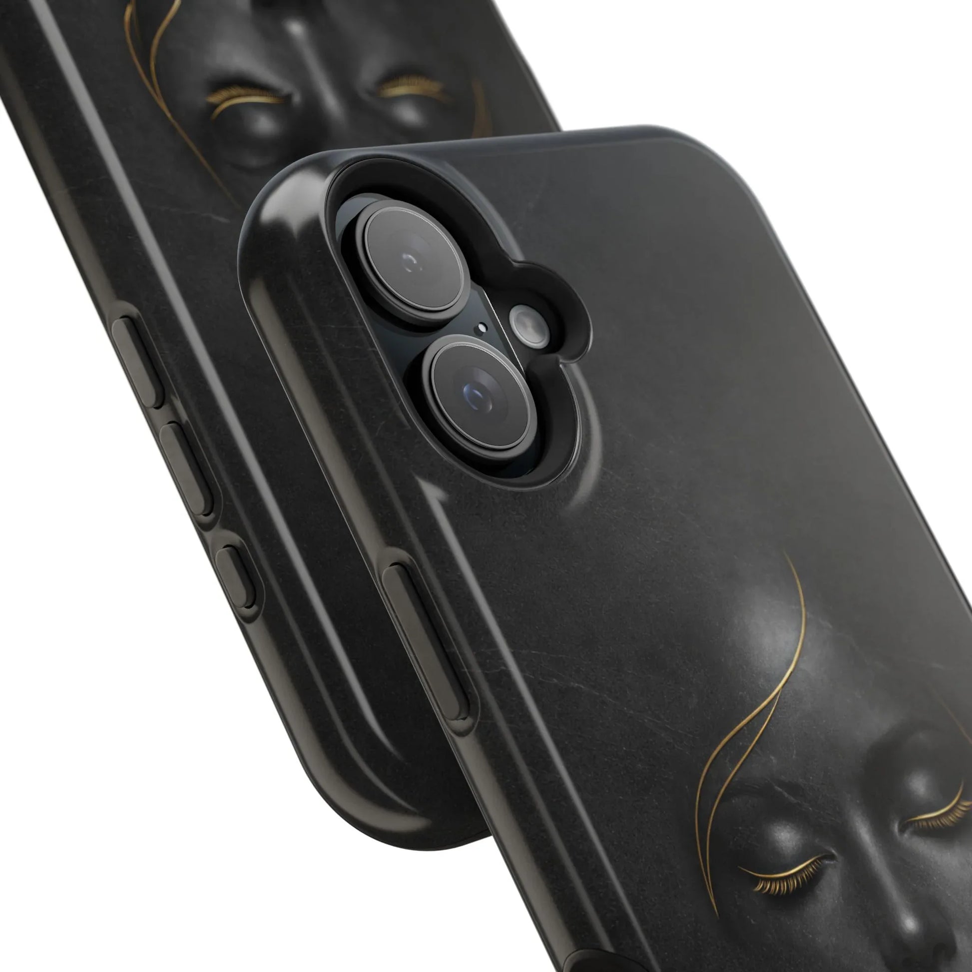 Black Gold Face Phone Case for iPhone 13-17 - KARARMDESIGN