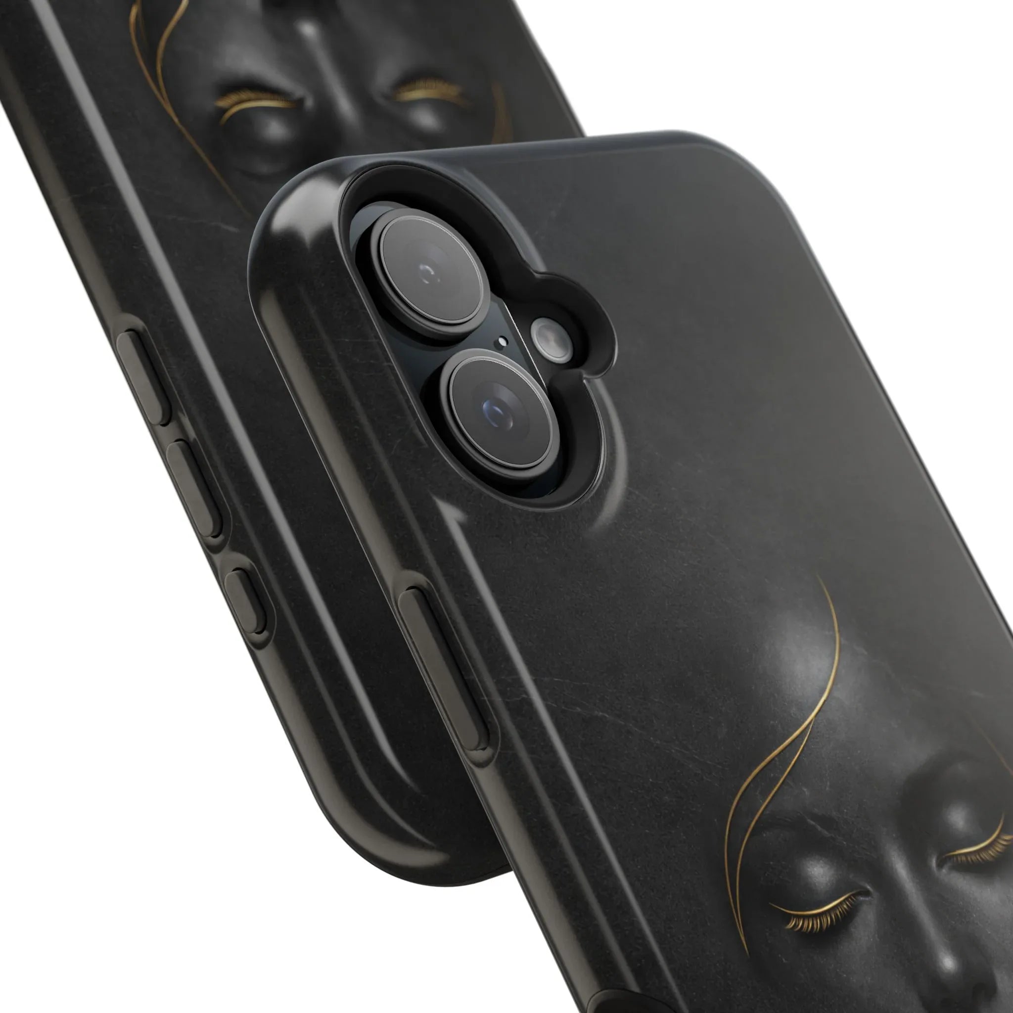 Black Gold Face Phone Case for iPhone 13-17 - KARARMDESIGN