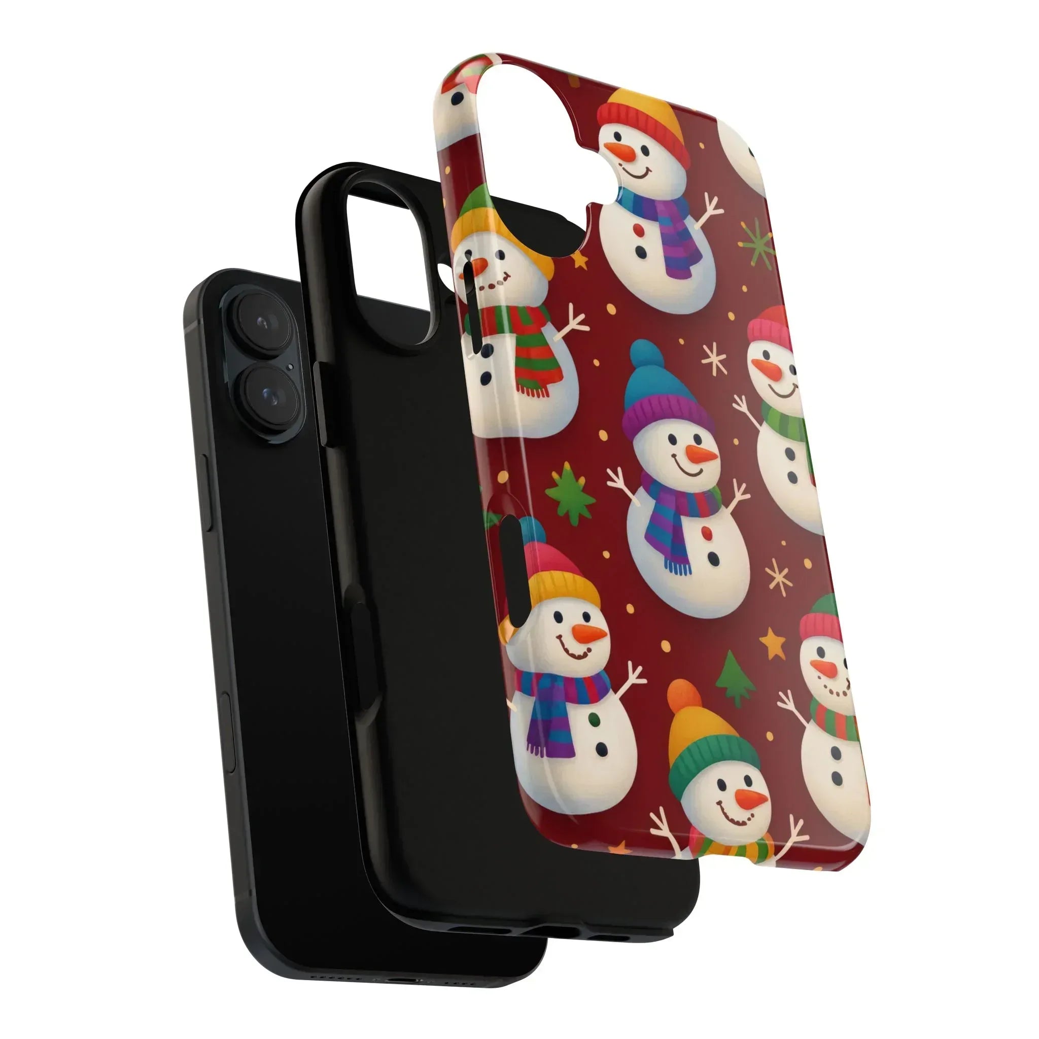 Festive Snowmen Parade Phone Case for iPhone 11–17 and Galaxy S10–S25 - KARARMDESIGN