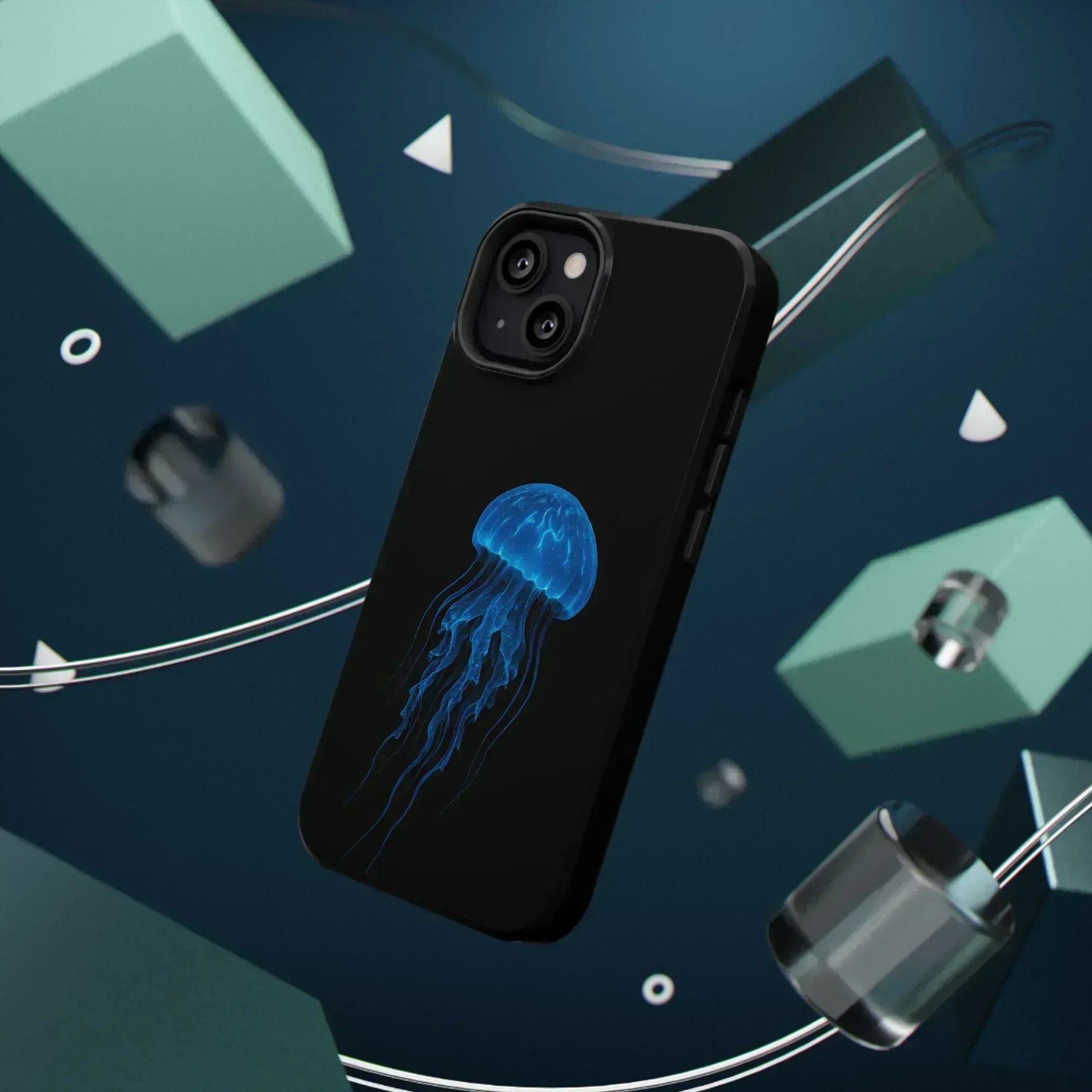 Blue Jellyfish Phone Case for iPhone 12-16 and Galaxy S21-S22 - KARARMDESIGN