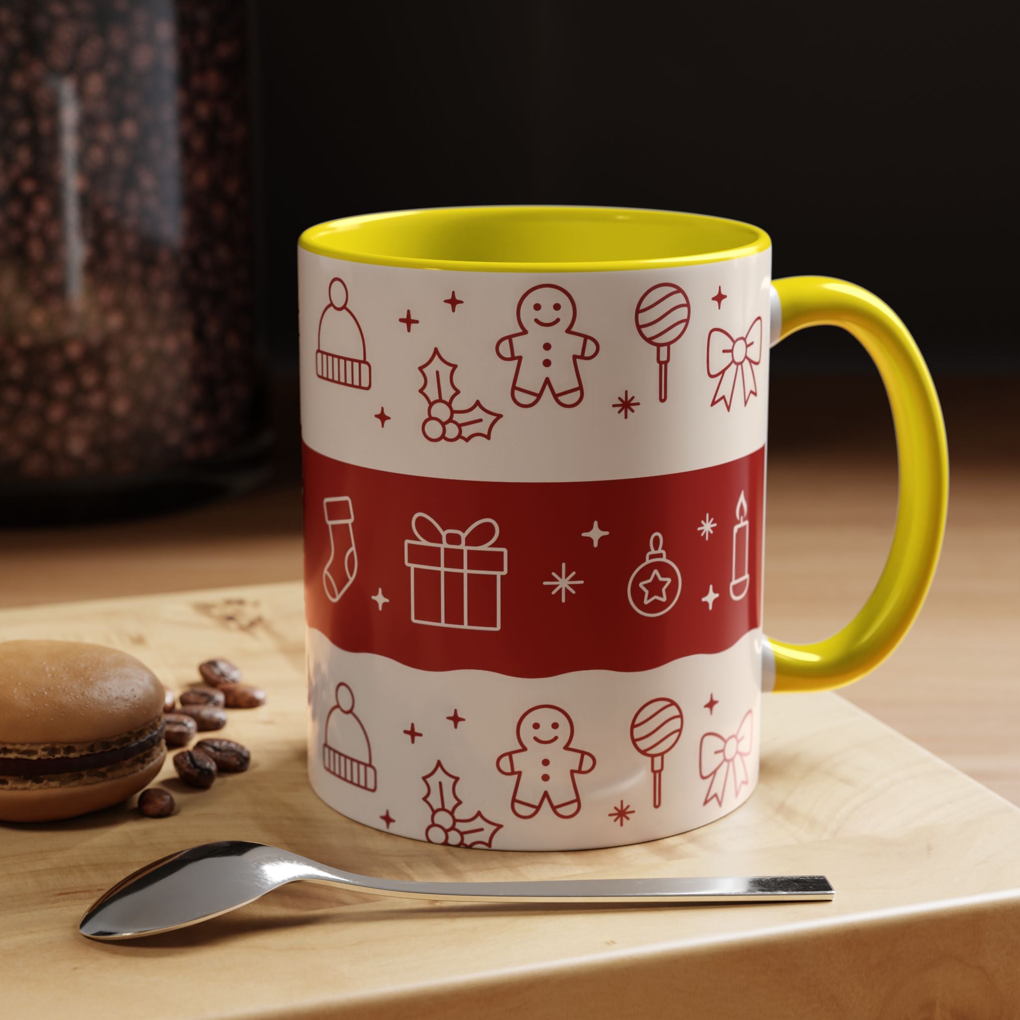 Holiday Cheer Icons Mug - Accent Coffee Mug (11, 15oz)
