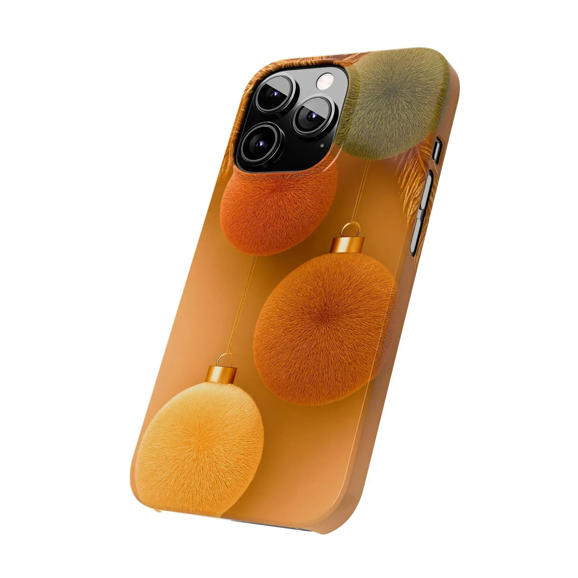 Golden Fuzz Ornaments Phone Case for iPhone 11-17 - KARARMDESIGN
