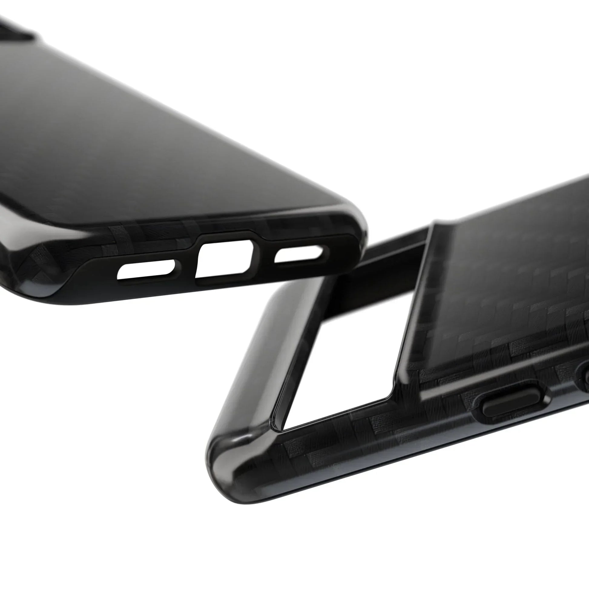 Black Carbon Phone Case Tough Case for iPhone 8-16 and Google Pixel up to 9 Models - KarArmDesign