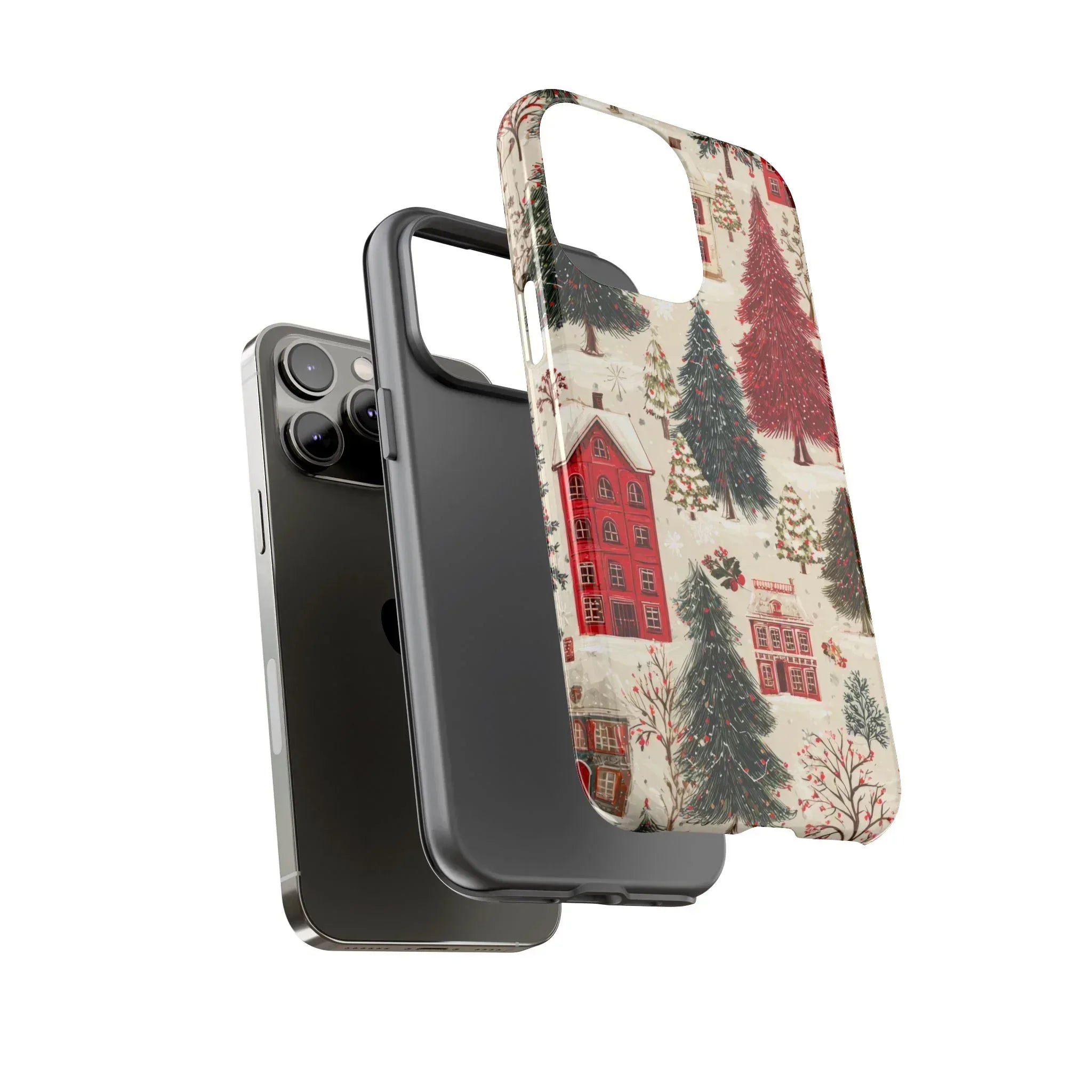 Cozy Winter Village Phone Case for iPhone 11-17 and Galaxy S10-S25 - KARARMDESIGN