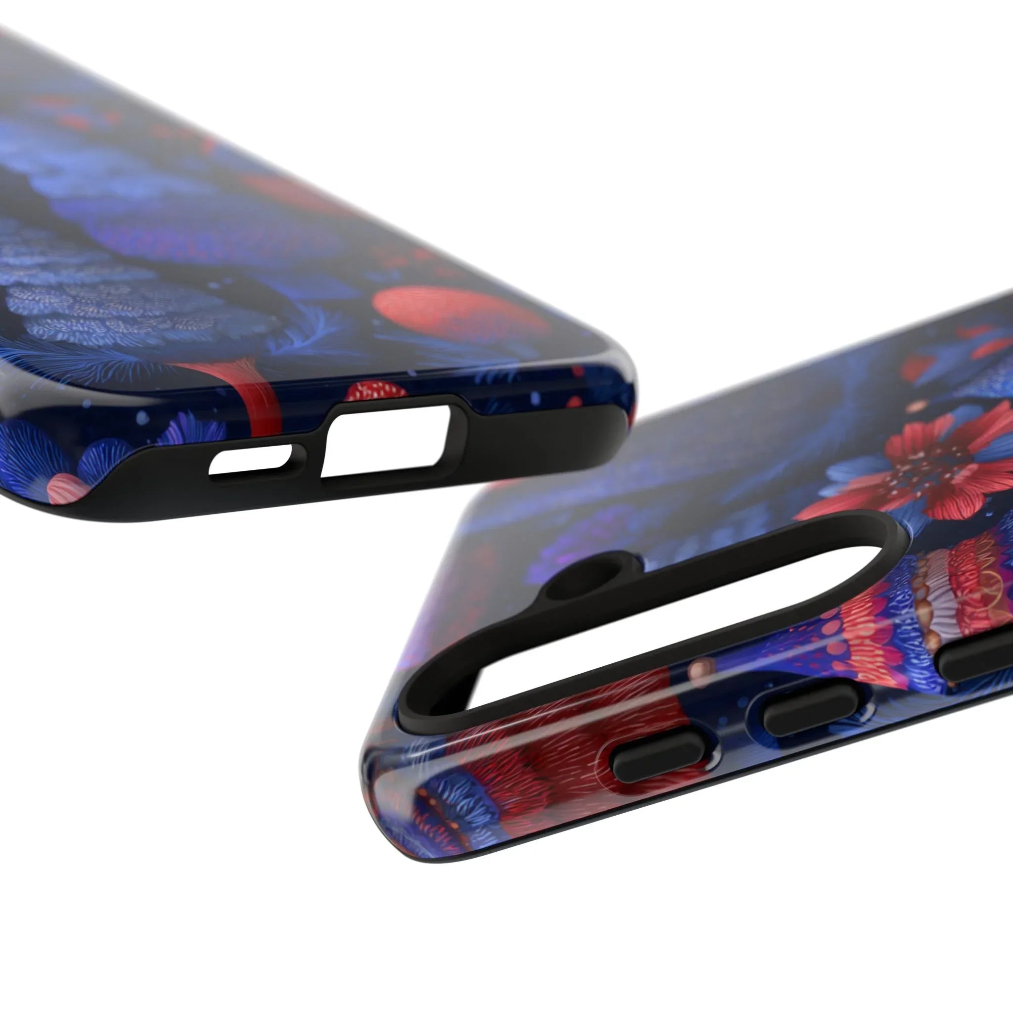 Midnight Blue Christmas Forest Phone Case for iPhone 8-17 and Galaxy S21–S25 - KARARMDESIGN