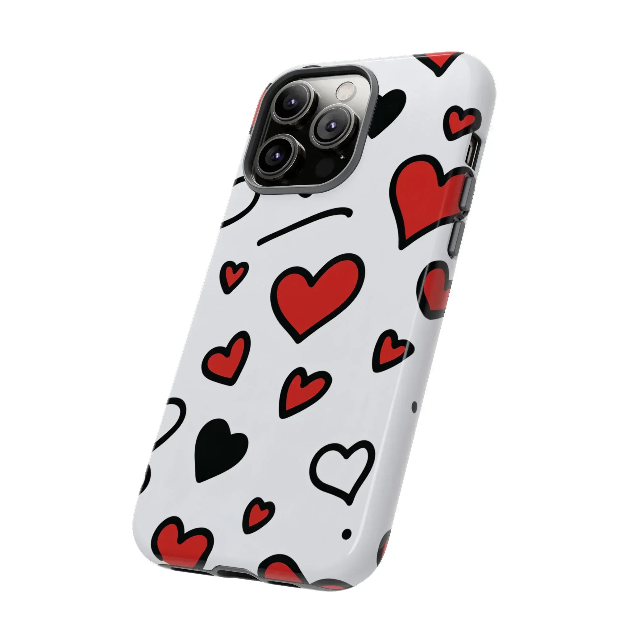 Scattered Hearts Phone Case for iPhone 11-17 and Galaxy S10-S25 - KARARMDESIGN