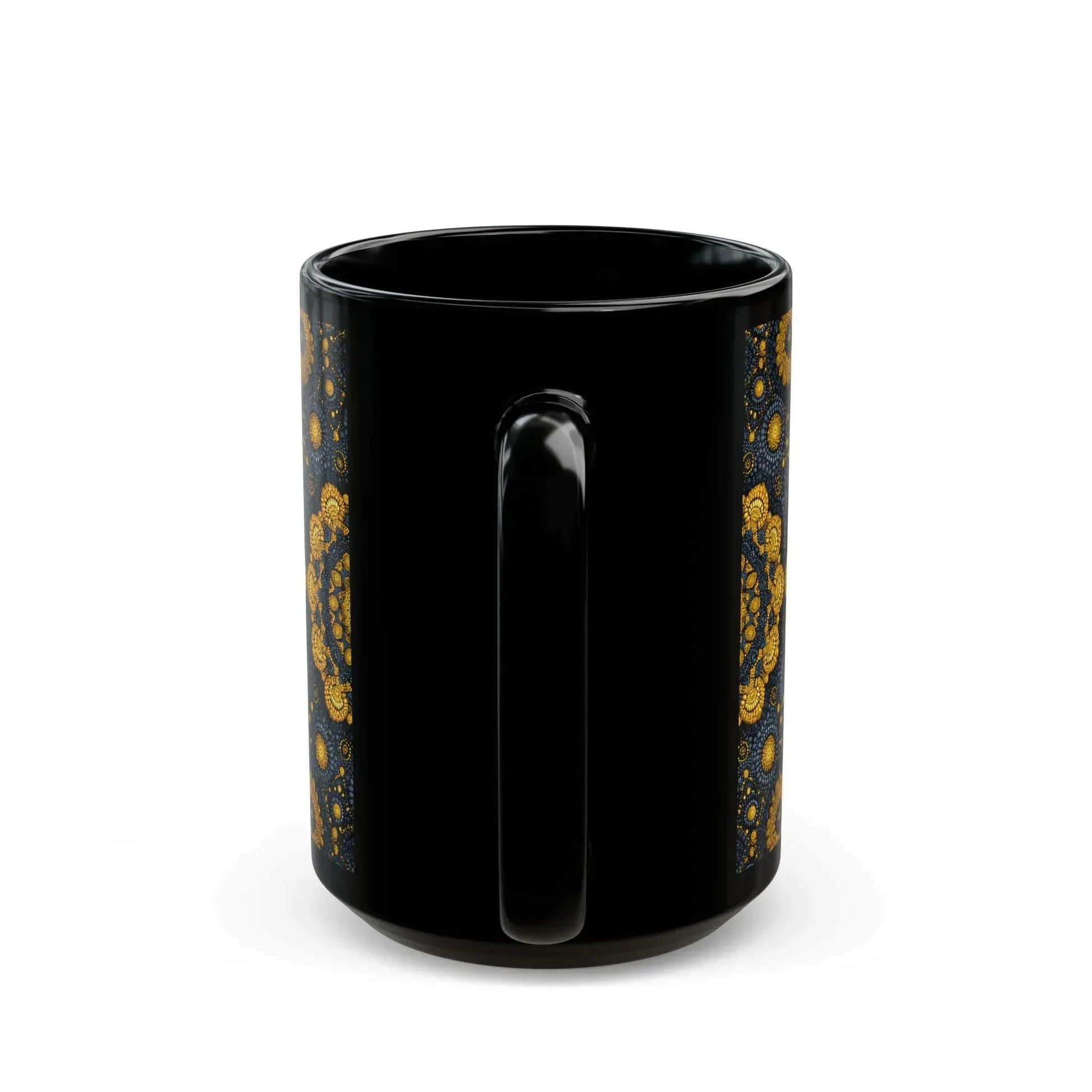 Golden Mandala Nightfall Mug - Black Mug (11oz, 15oz) - KARARMDESIGN