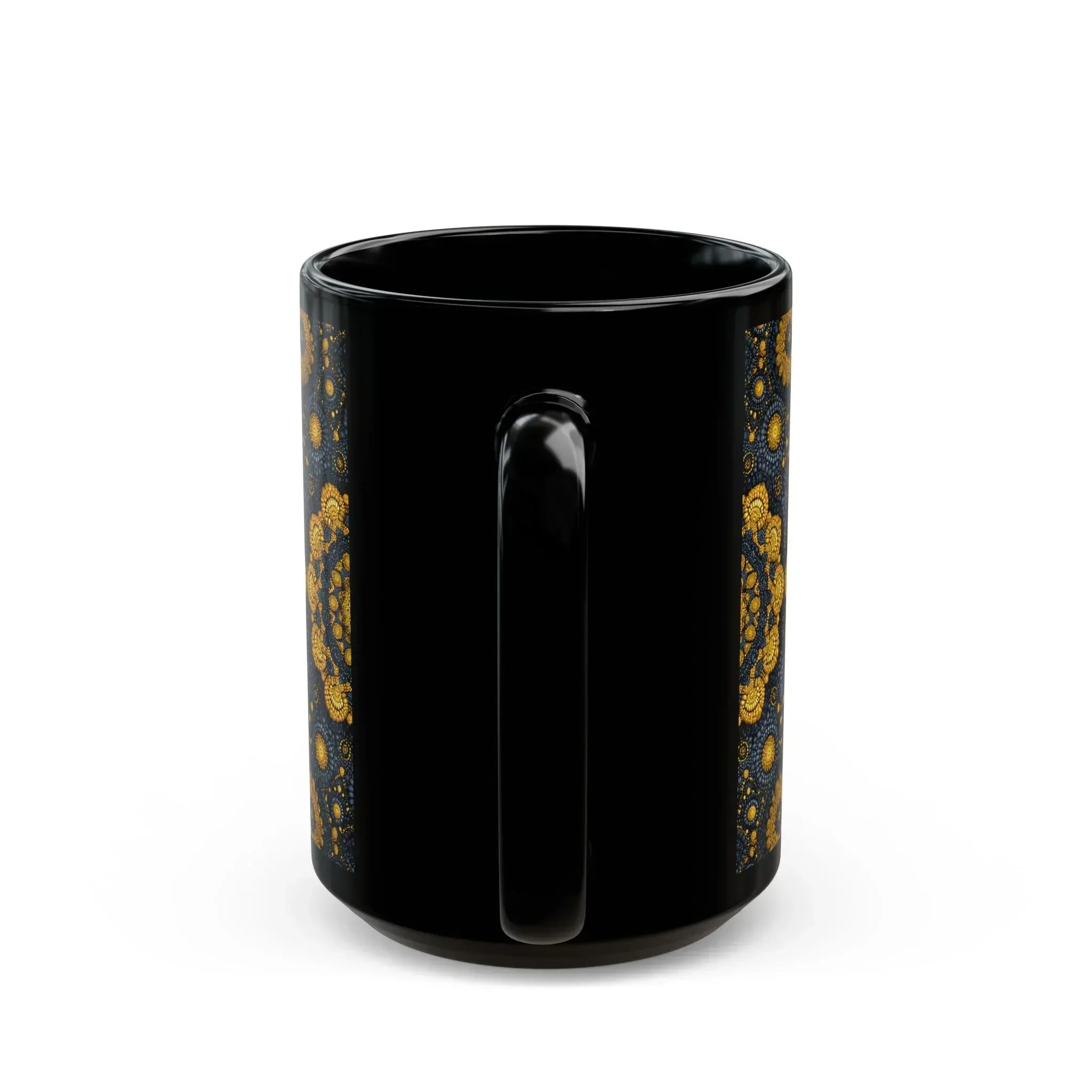Golden Mandala Nightfall Mug - Black Mug (11oz, 15oz) - KARARMDESIGN
