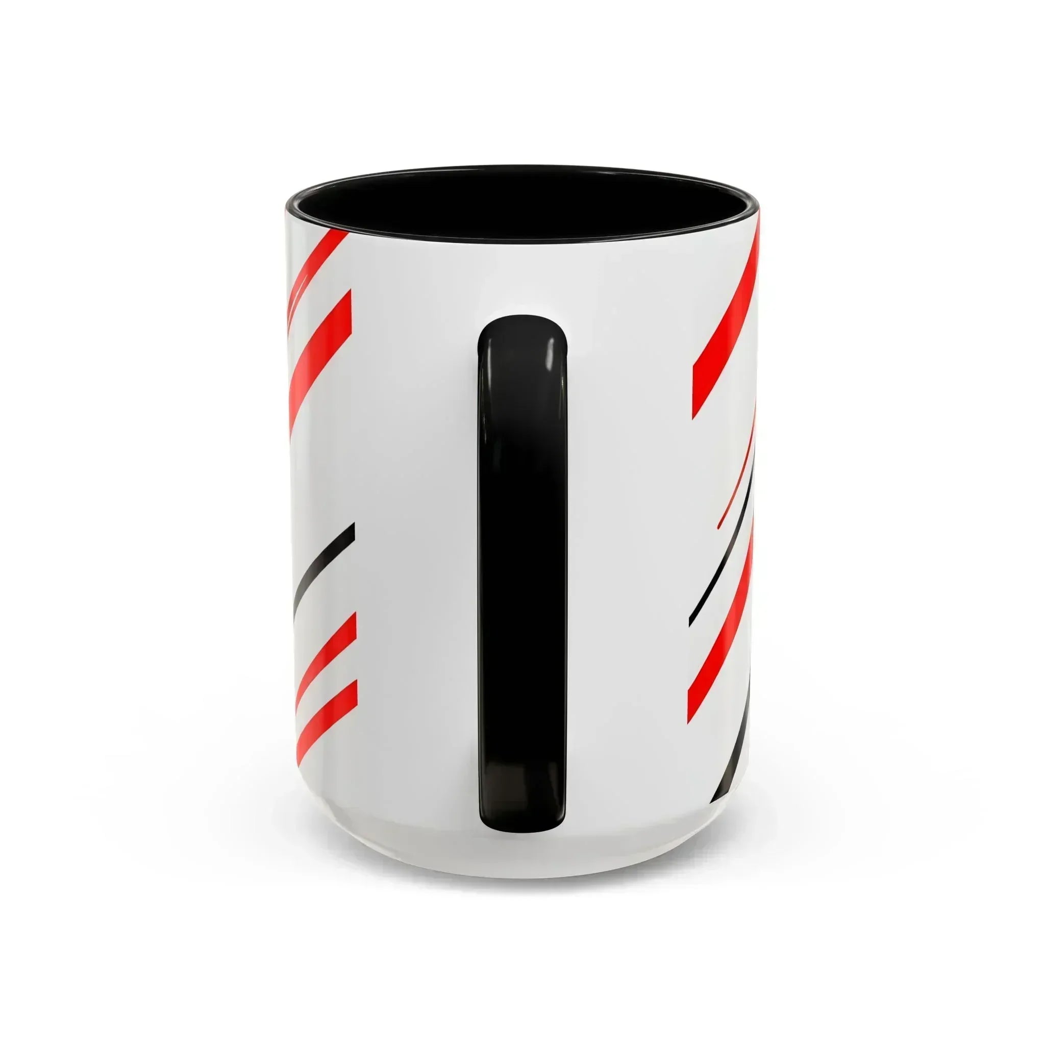 Bold Elegance – Red & Black Swirl Accent Coffee Mug - KARARMDESIGN