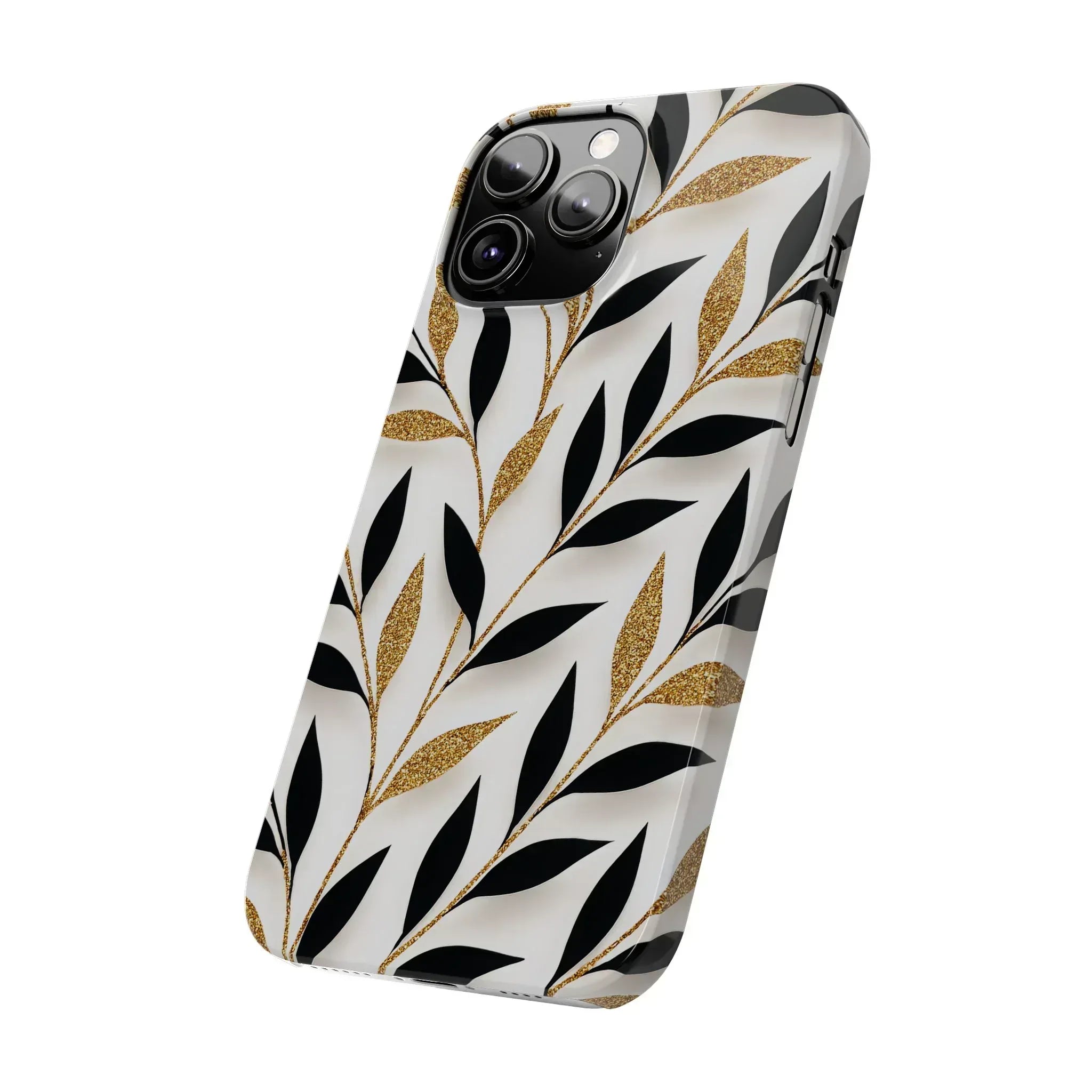 Botanical Gold Leaf Phone Case for iPhone 11-17 - KARARMDESIGN