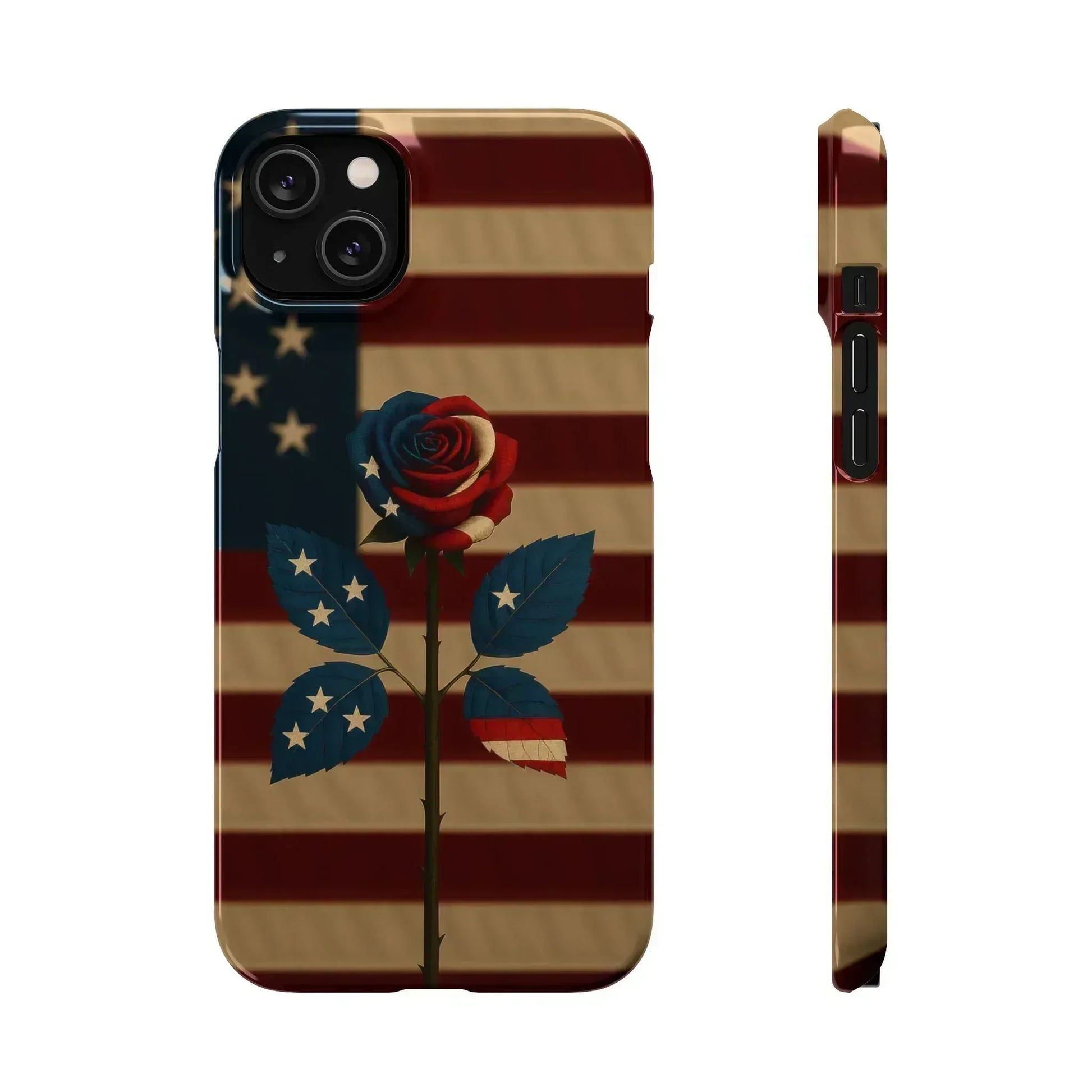 American Rose Flag Phone Case for iPhone 8-16 and Galaxy S10-S24 - KARARMDESIGN
