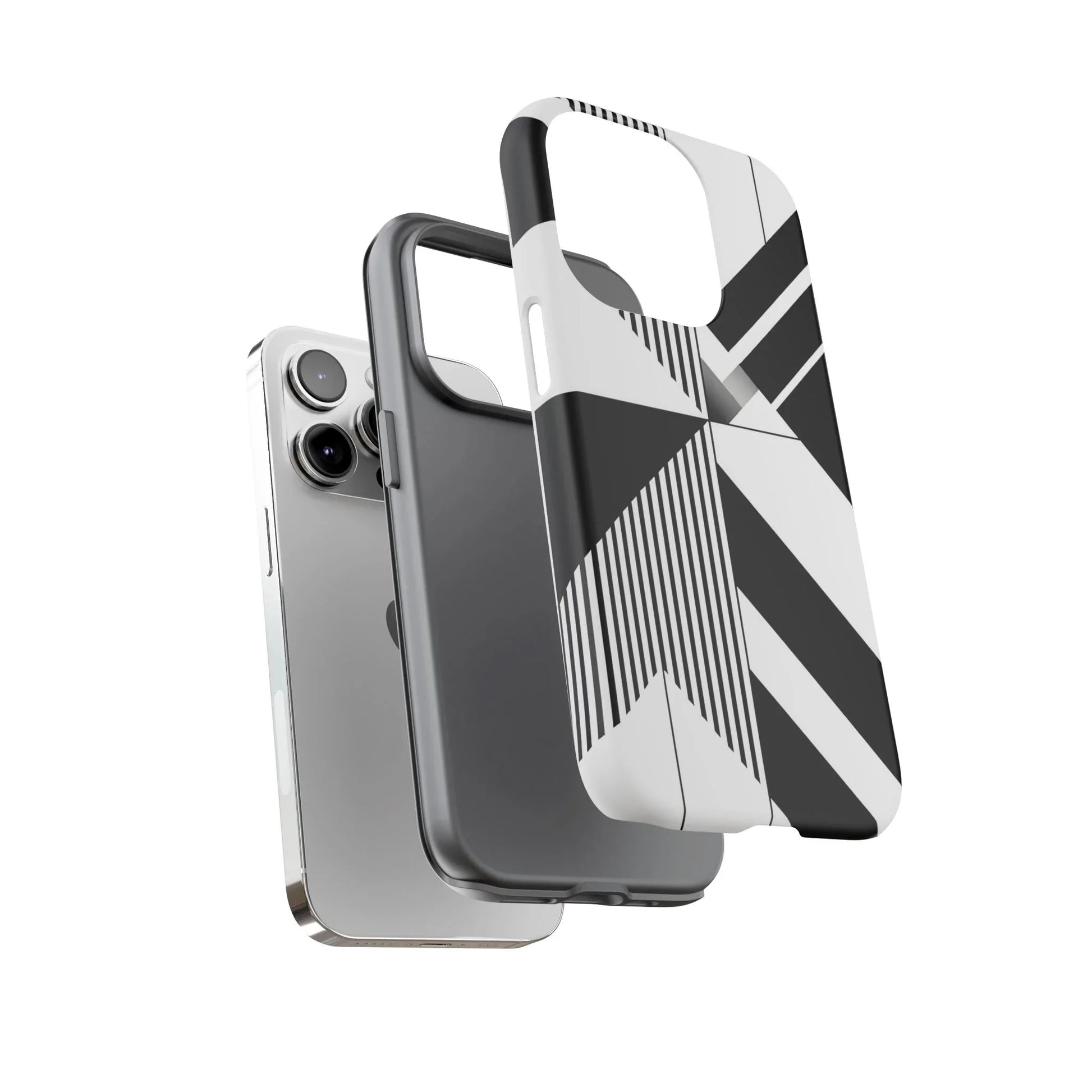 Monochrome Tough Phone Case for iPhone 11-16 and Galaxy S20–S25 - KARARMDESIGN