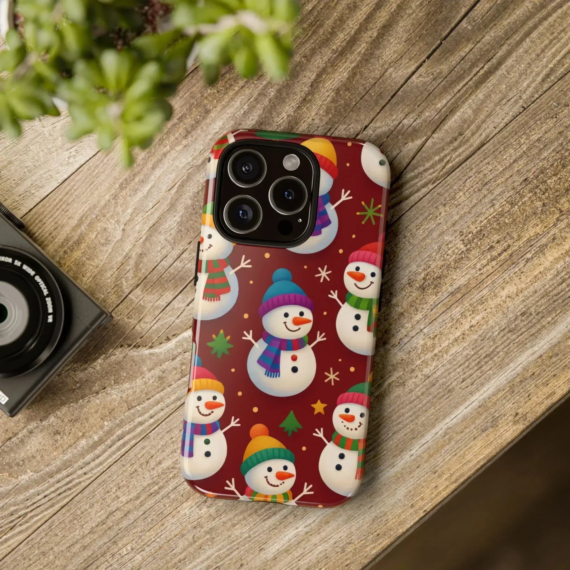 Festive Snowmen Parade Phone Case for iPhone 11–17 and Galaxy S10–S25 - KARARMDESIGN